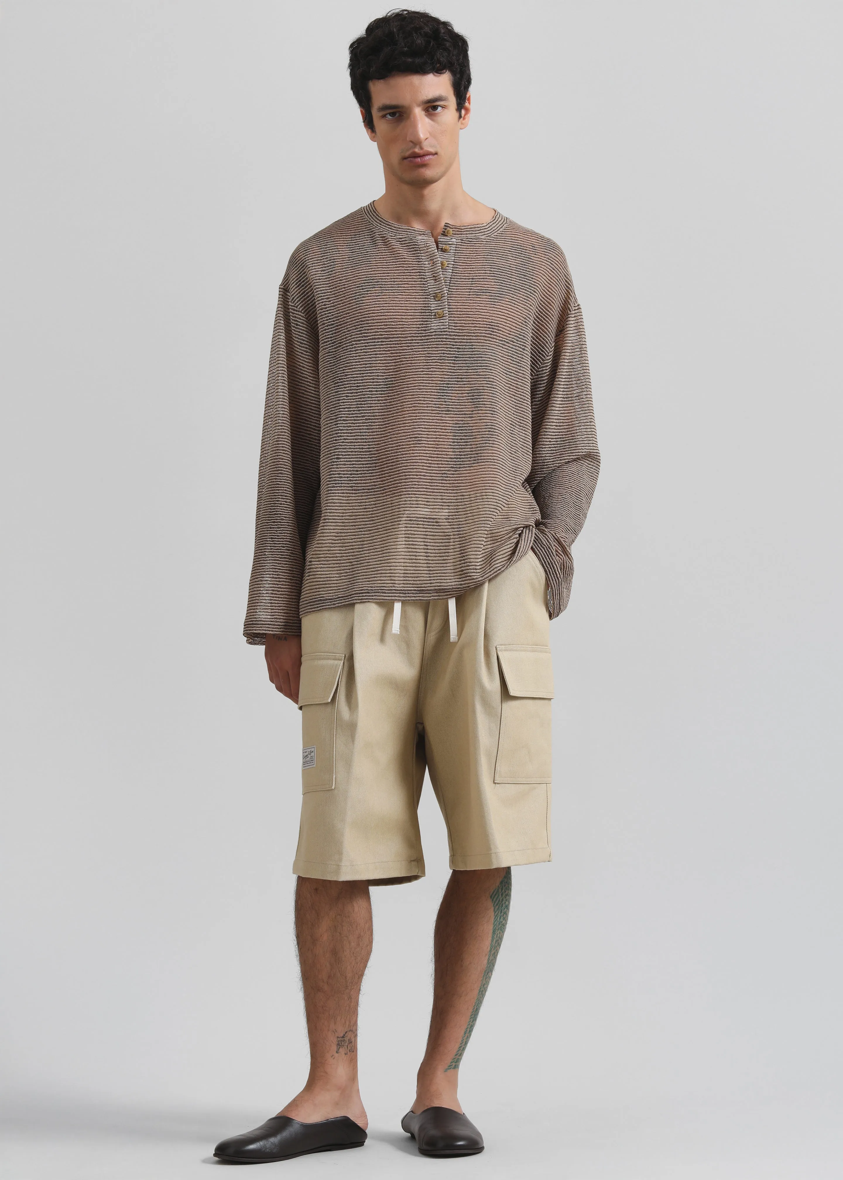 Dunwich Denim Bermuda Shorts - Beige sold by Frankie Shop product image thumbnail 3
