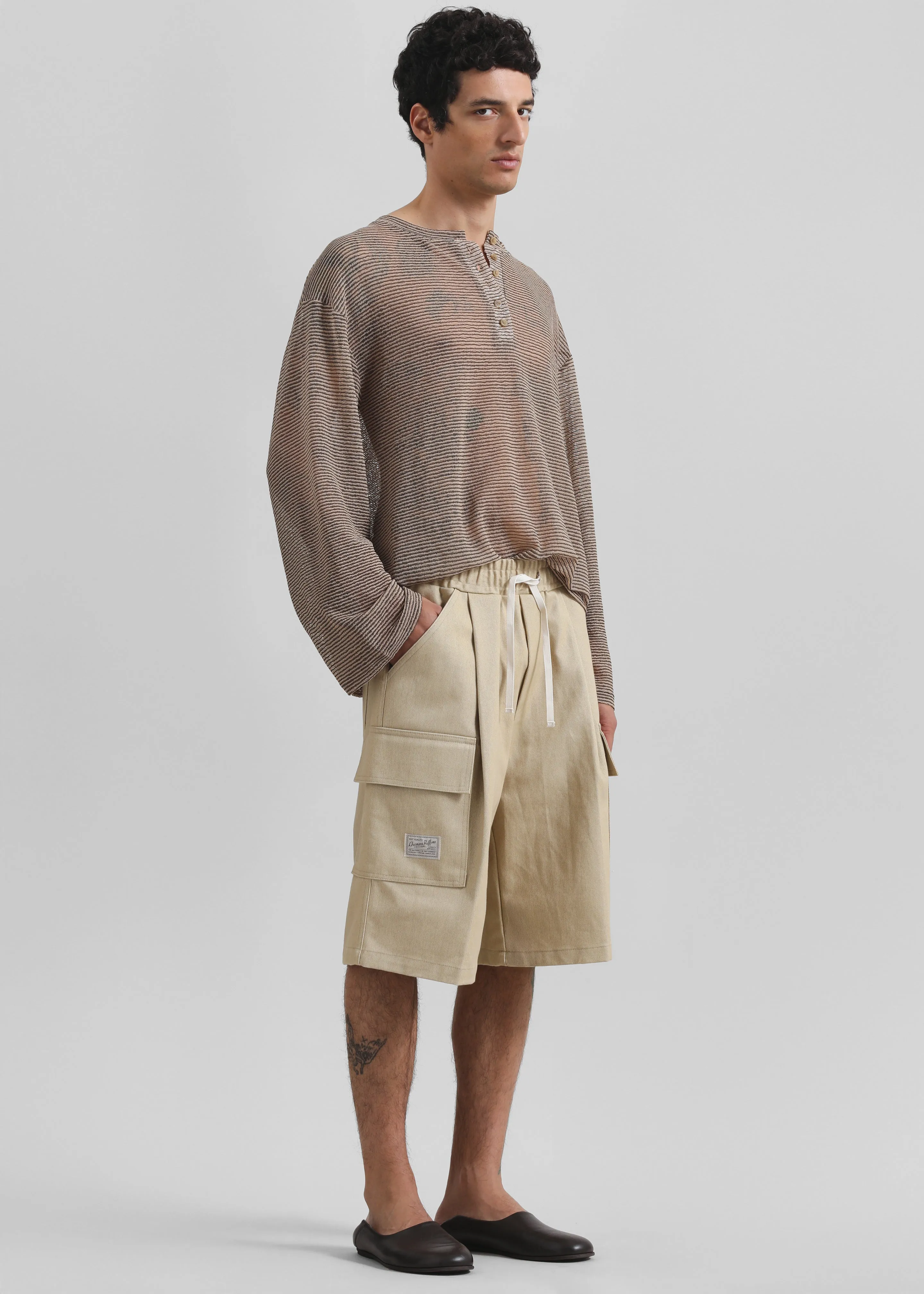Dunwich Denim Bermuda Shorts - Beige sold by Frankie Shop product image thumbnail 5