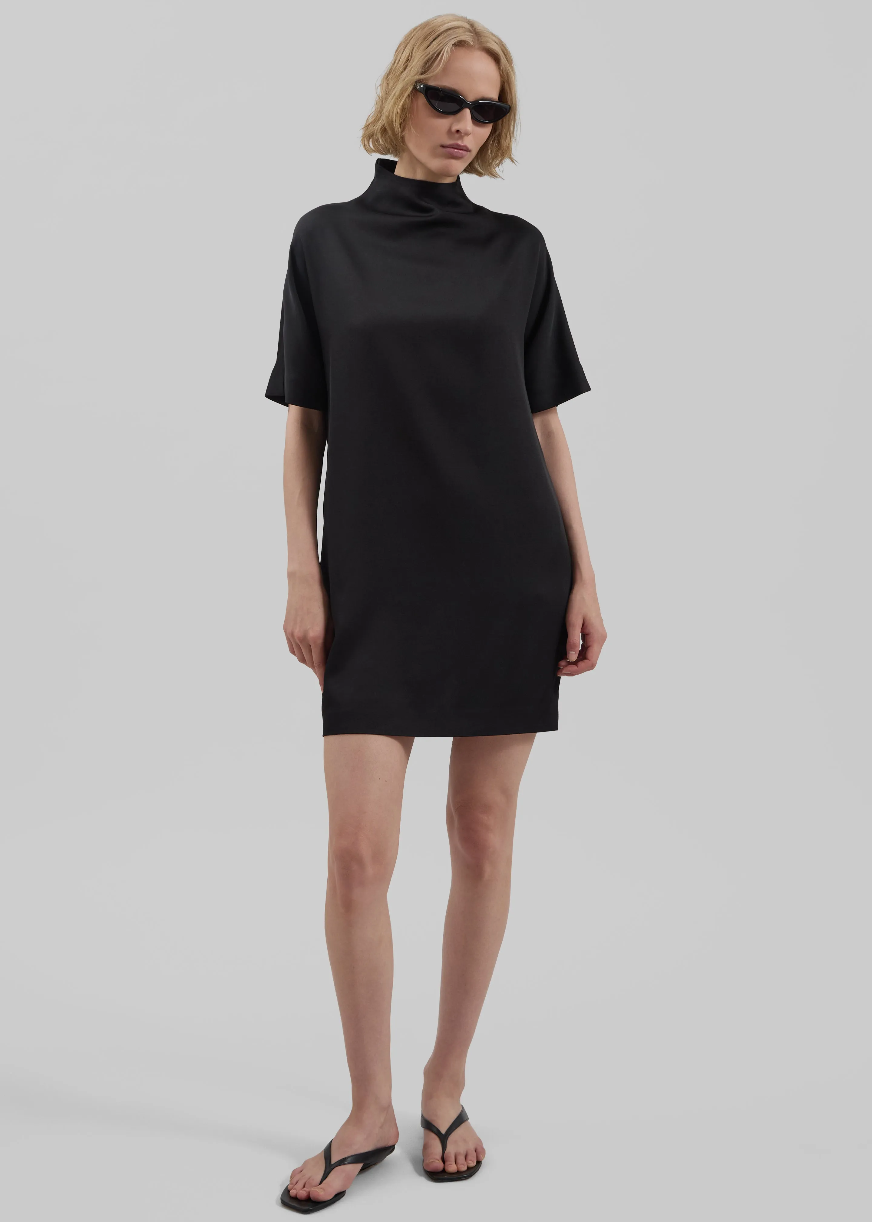 Loulou de Saison Elton Short Sleeve Mini Dress – Black sold by Frankie Shop product image thumbnail 3