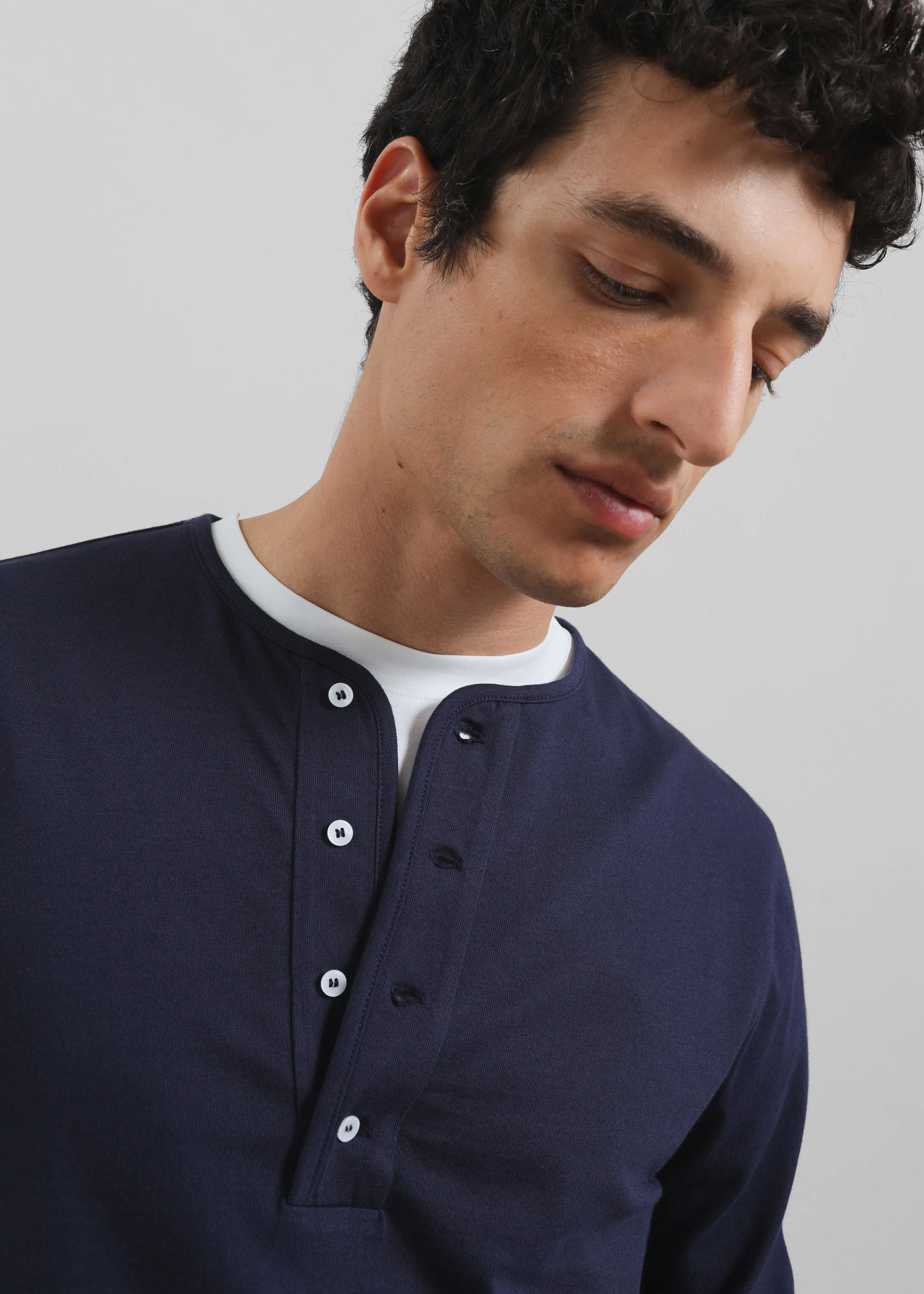 Whitby Modal-Blend Henley T-Shirt - Navy sold by Frankie Shop product image thumbnail 2