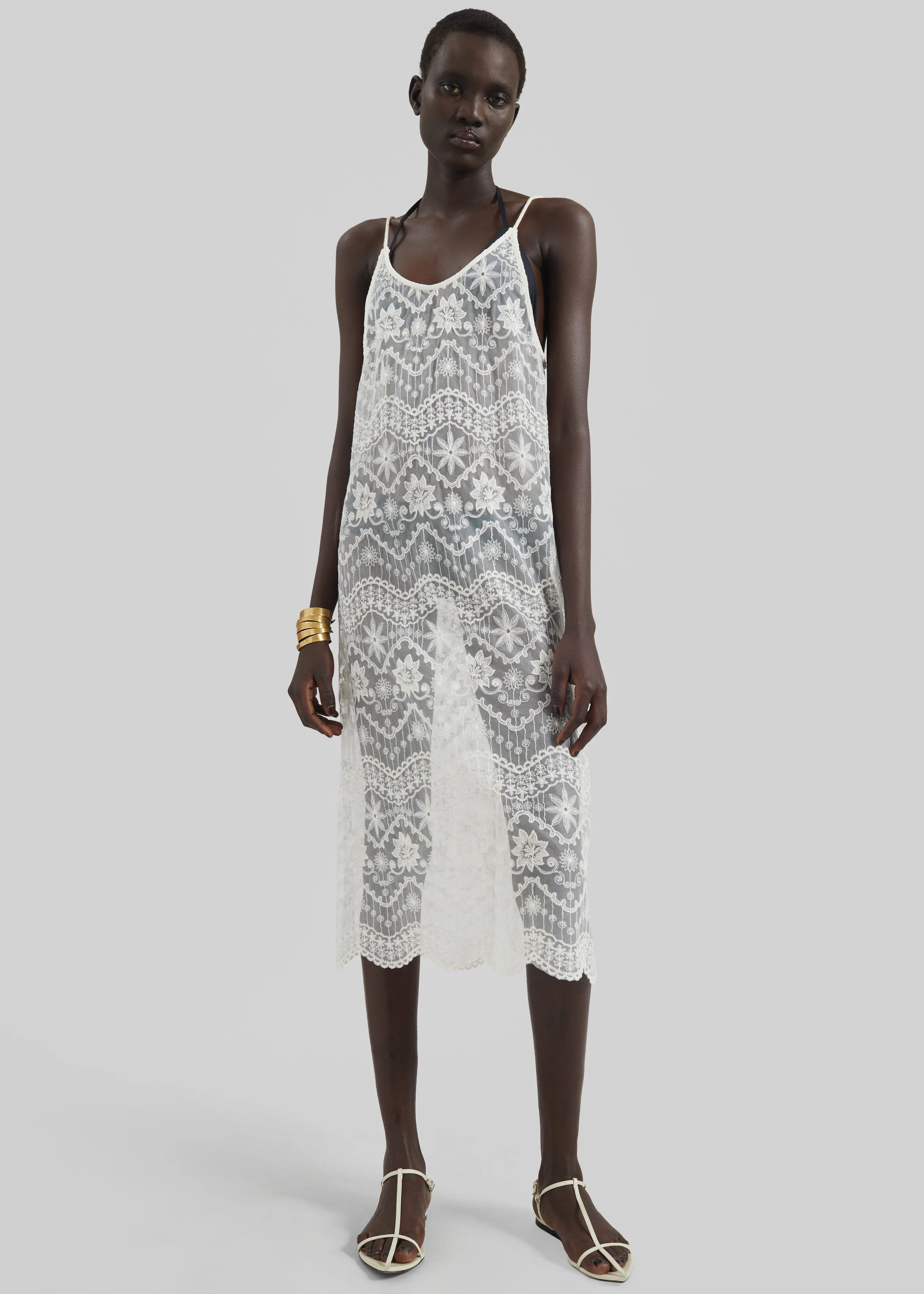 Berzi Sheer Lace Midi Dress - White sold by Frankie Shop product image thumbnail 4