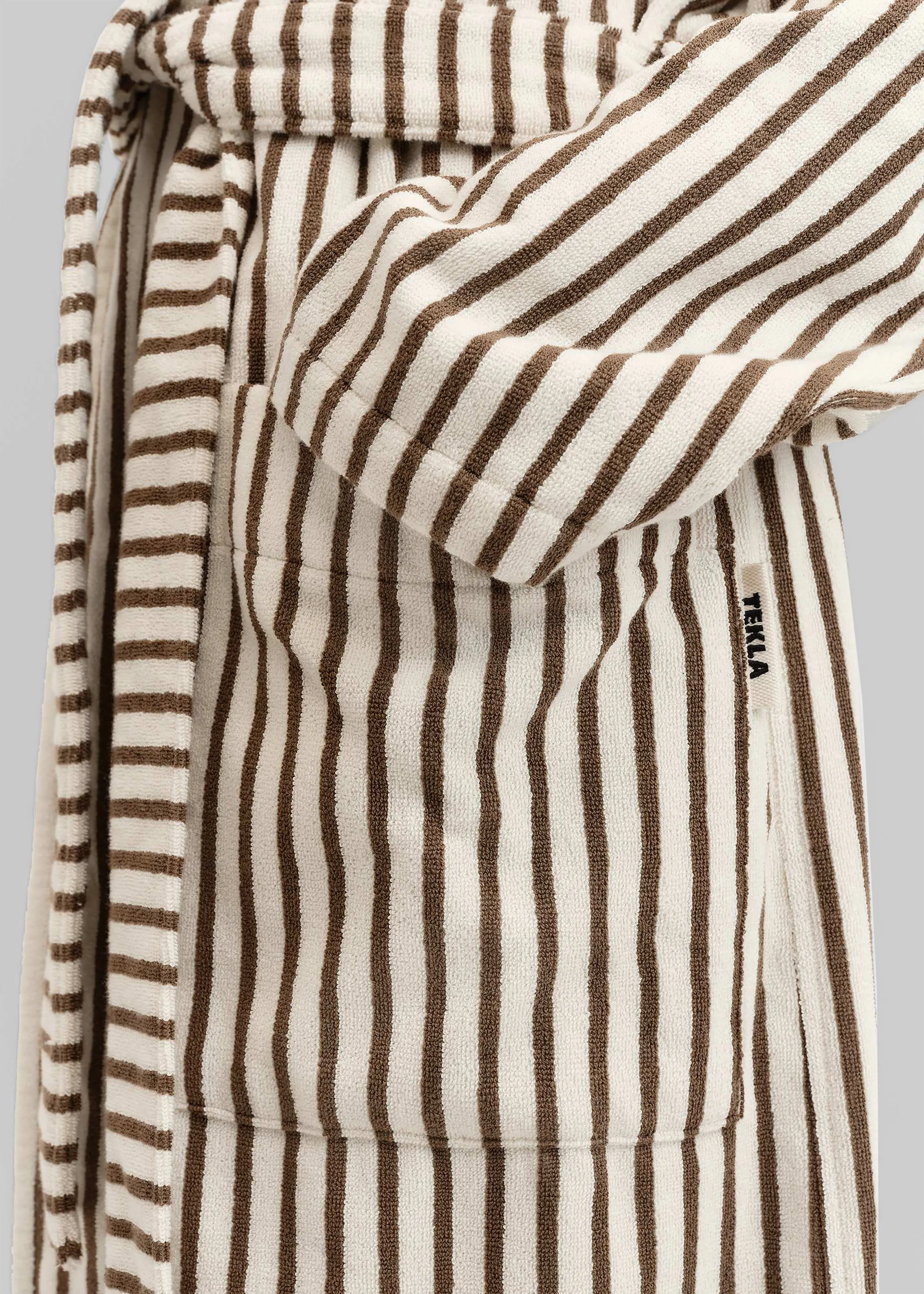 Tekla Hooded Bathrobe - Kodiak Stripes sold by Frankie Shop product image thumbnail 4