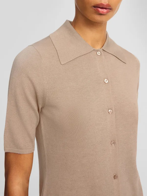 By Malene Birger Dotta Knit Top - Dark Sand sold by Frankie Shop