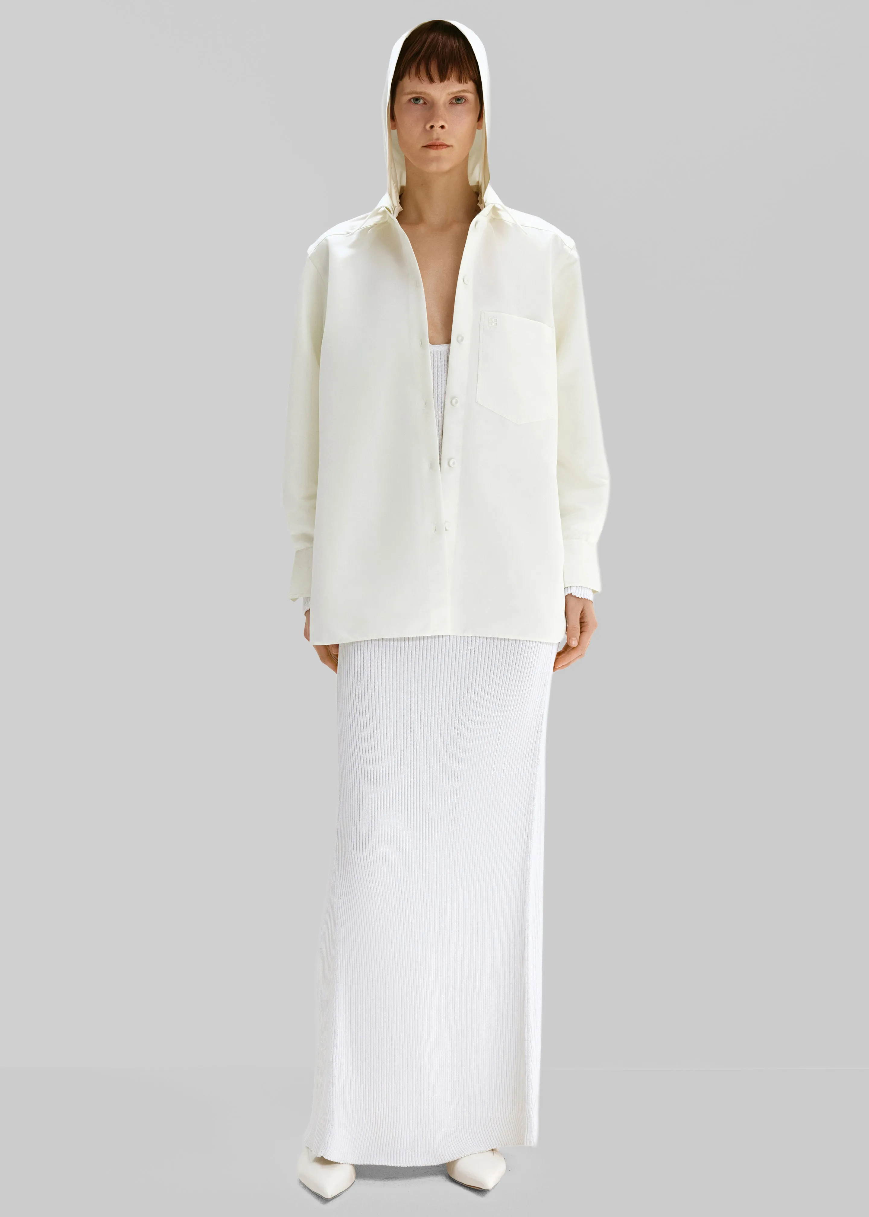 Bevza Shirt Rain Jacket - Dusty Ivory sold by Frankie Shop