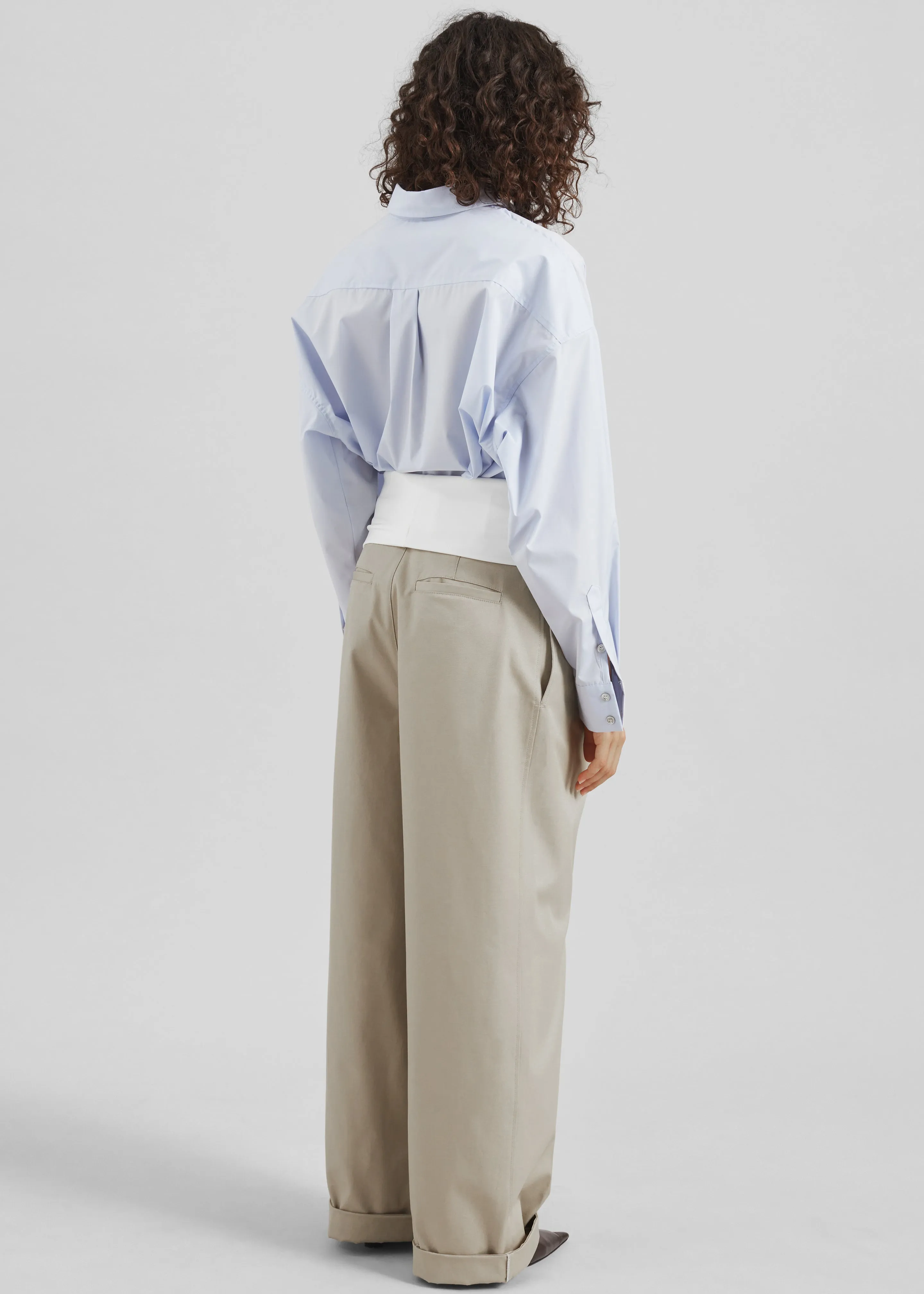 Darkpark Wendy Elastic Waist Wide-Leg Trousers - Beige sold by Frankie Shop product image thumbnail 5