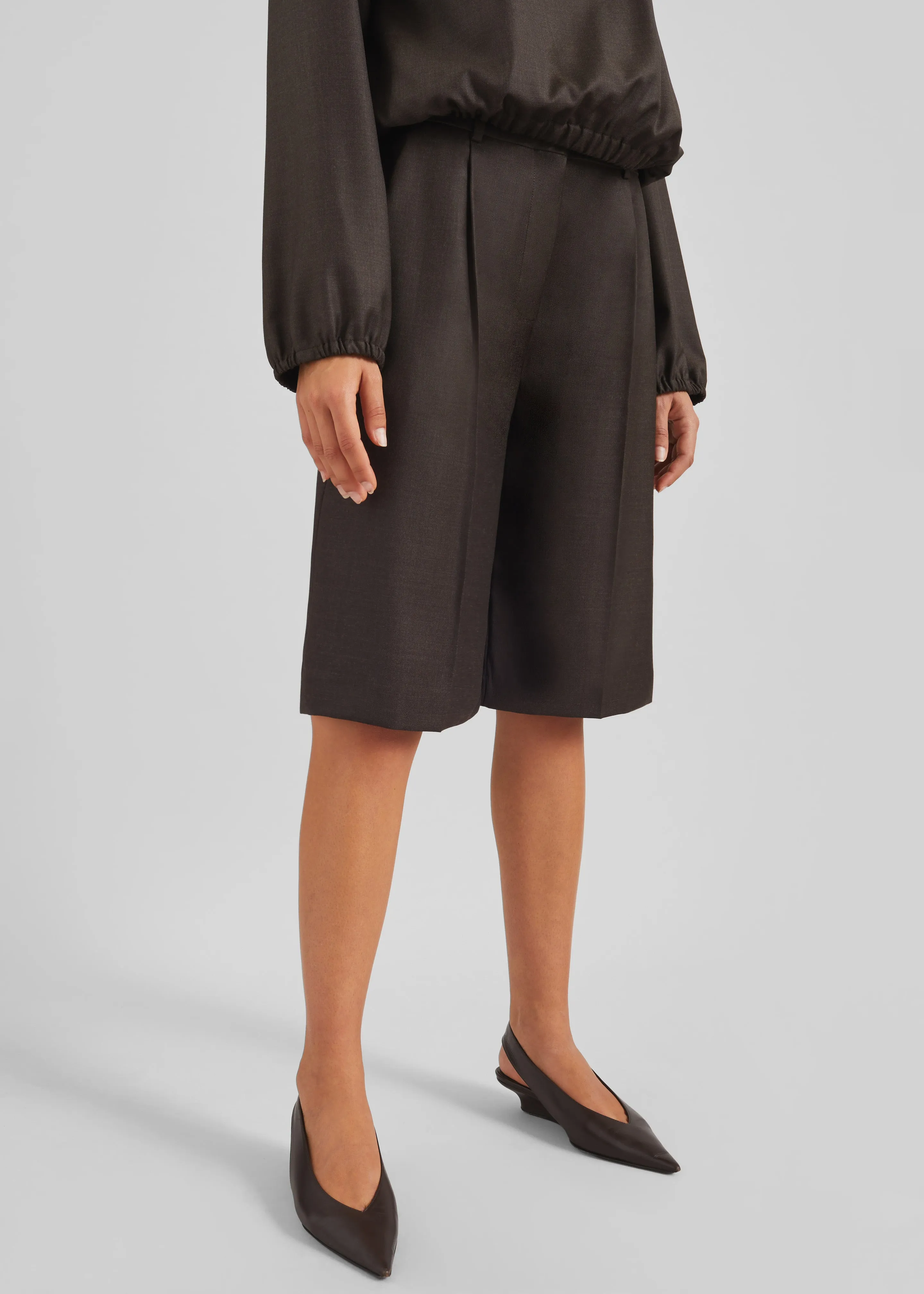 Loulou de Saison Adler Knee-Length Bermudas - Grizzly sold by Frankie Shop product image thumbnail 3