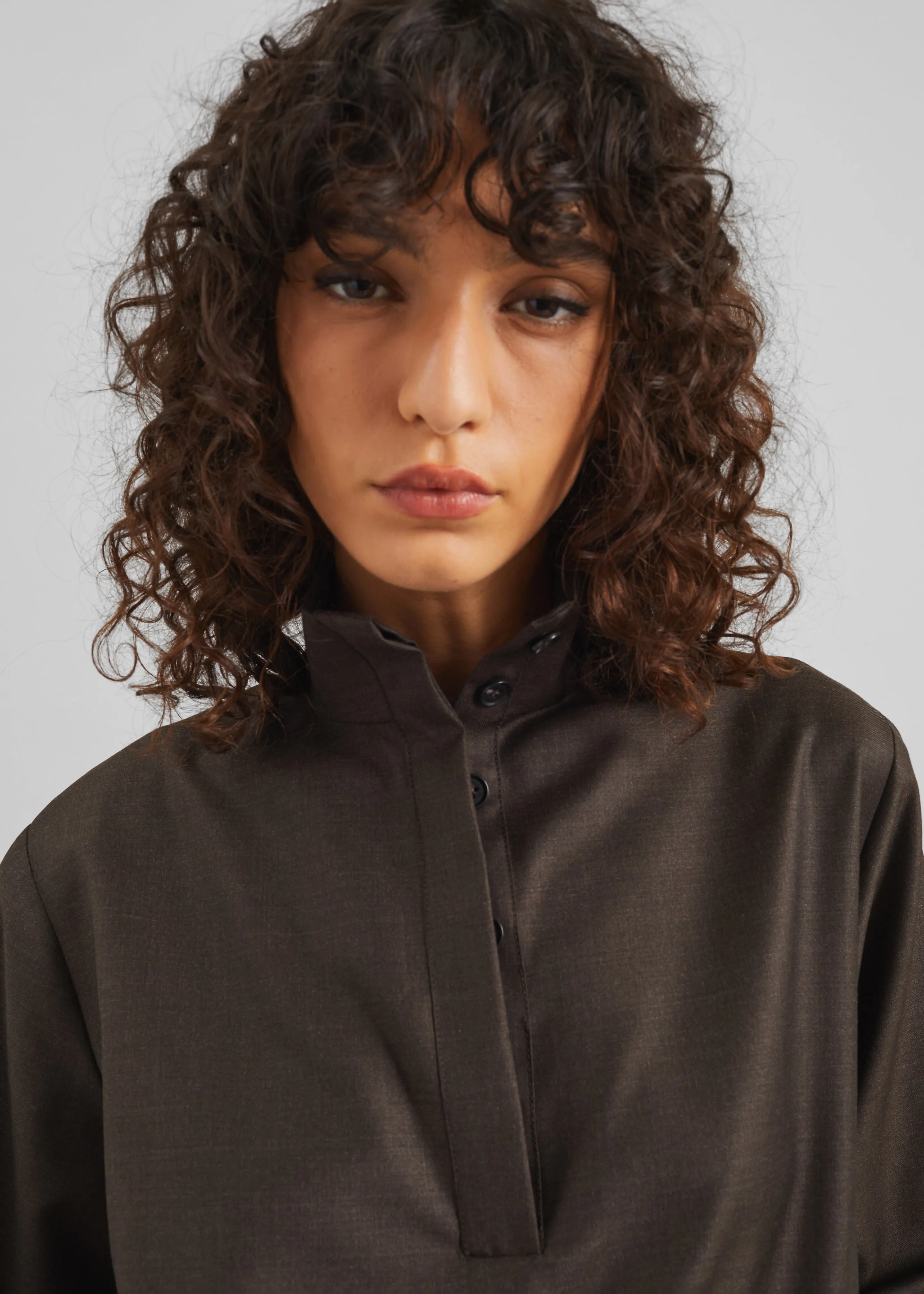 Loulou de Saison Zyla Stand Collar Jacket - Grizzly sold by Frankie Shop product image thumbnail 3