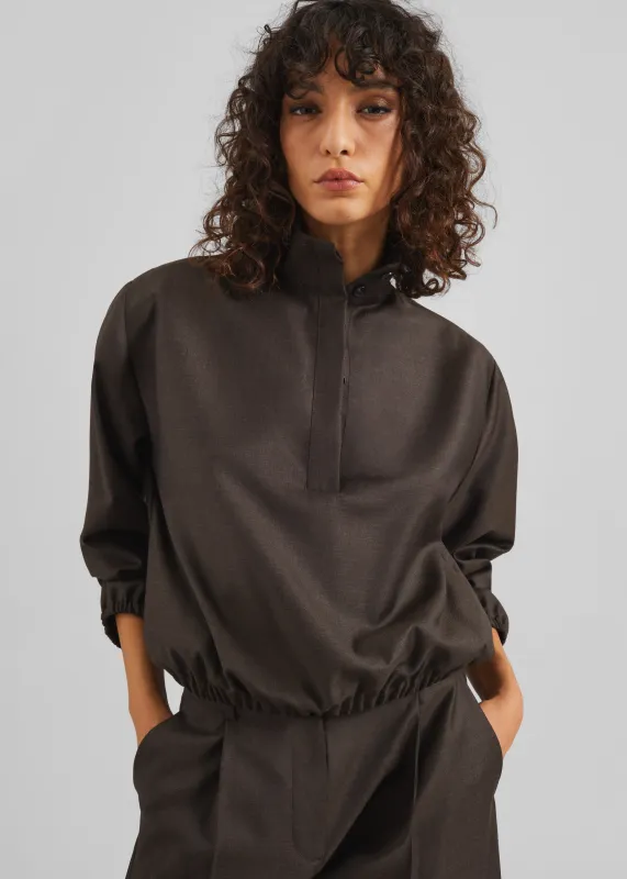 Loulou de Saison Zyla Stand Collar Jacket - Grizzly sold by Frankie Shop