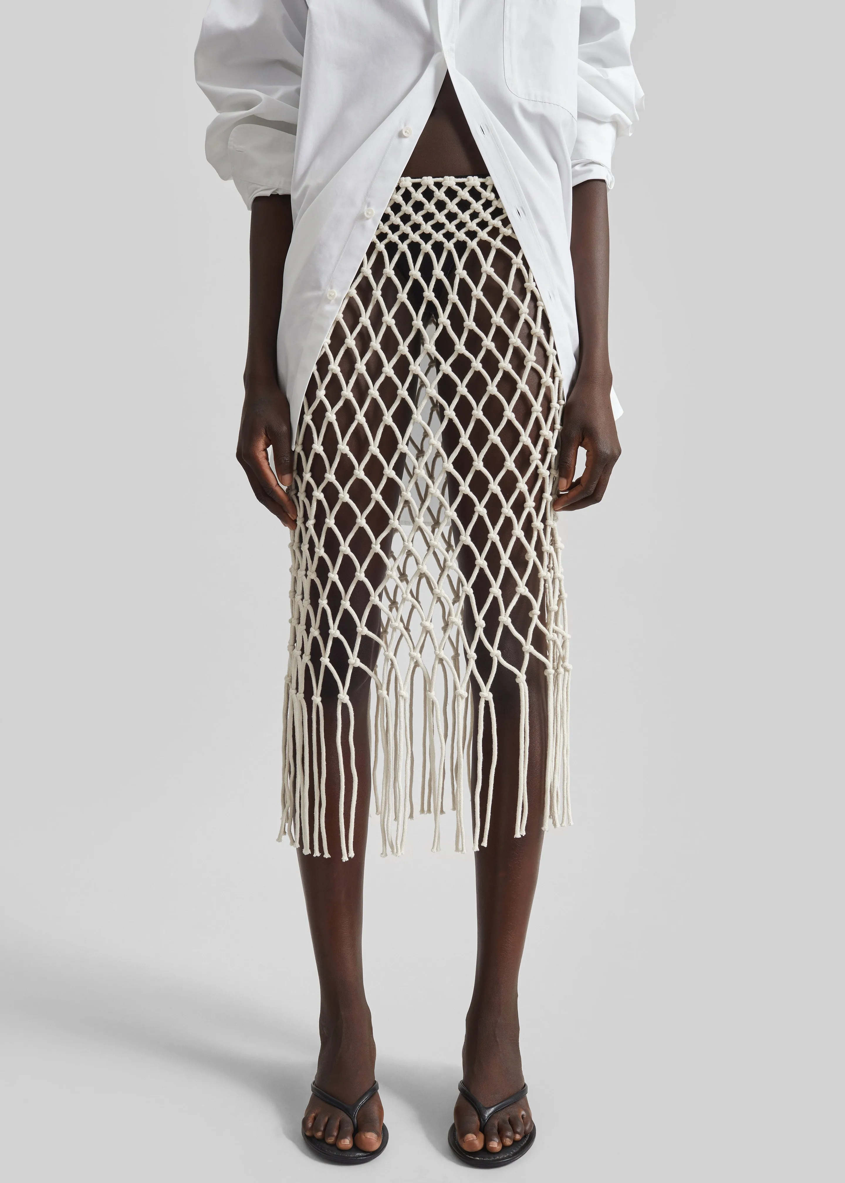 Tropea Macrame Skirt - Ecru sold by Frankie Shop product image thumbnail 2