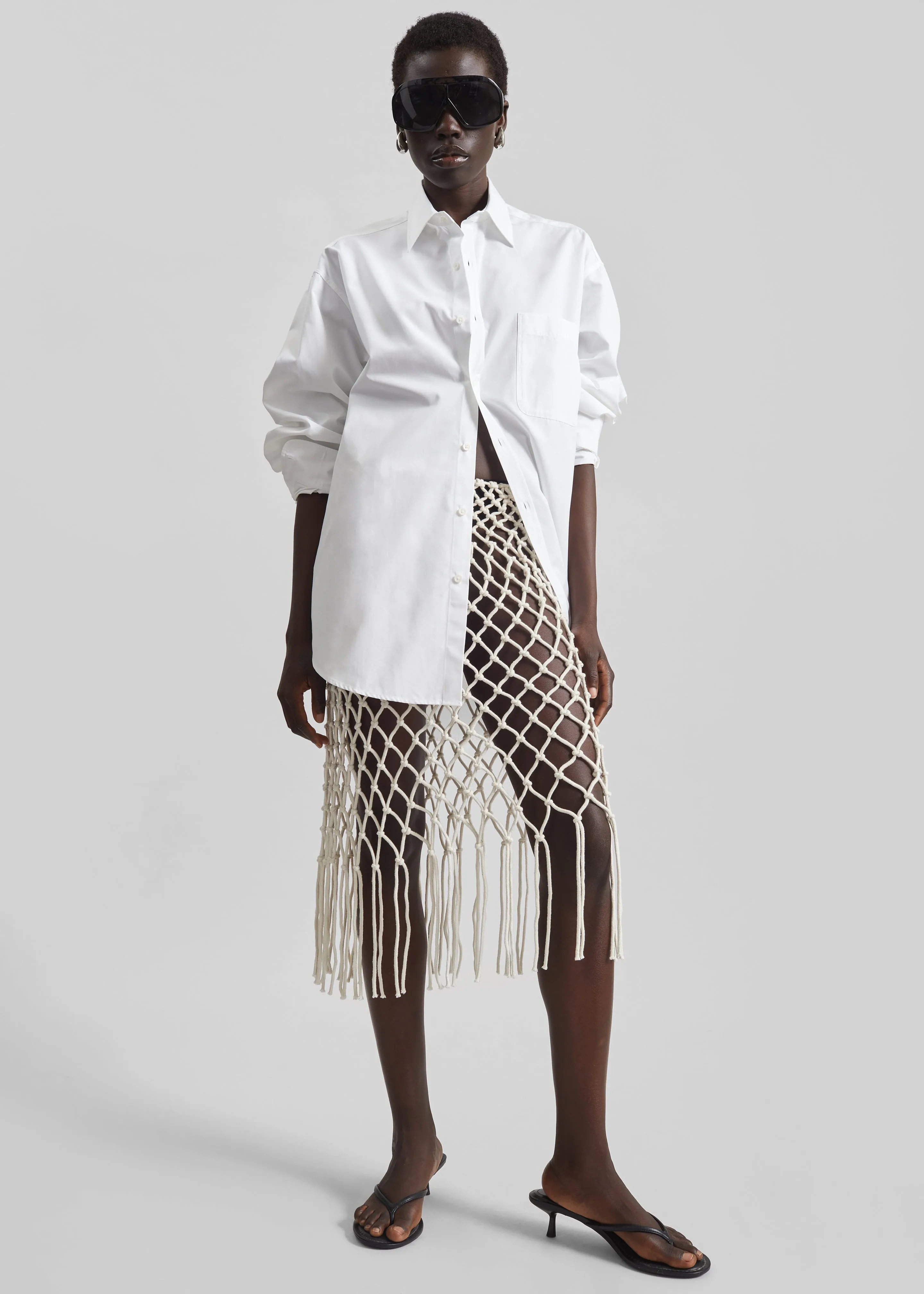 Tropea Macrame Skirt - Ecru sold by Frankie Shop product image thumbnail 4