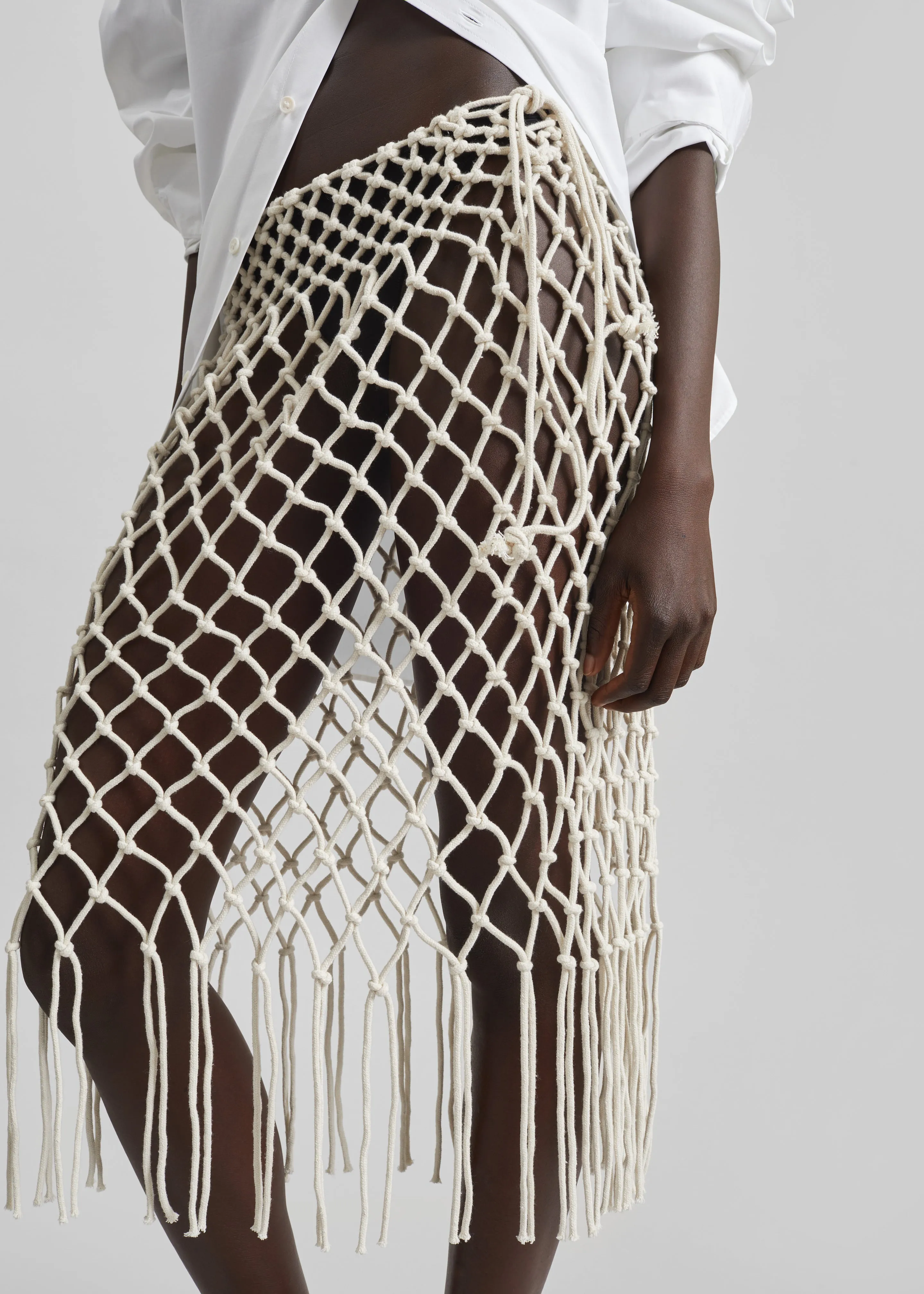 Tropea Macrame Skirt - Ecru sold by Frankie Shop product image thumbnail 5