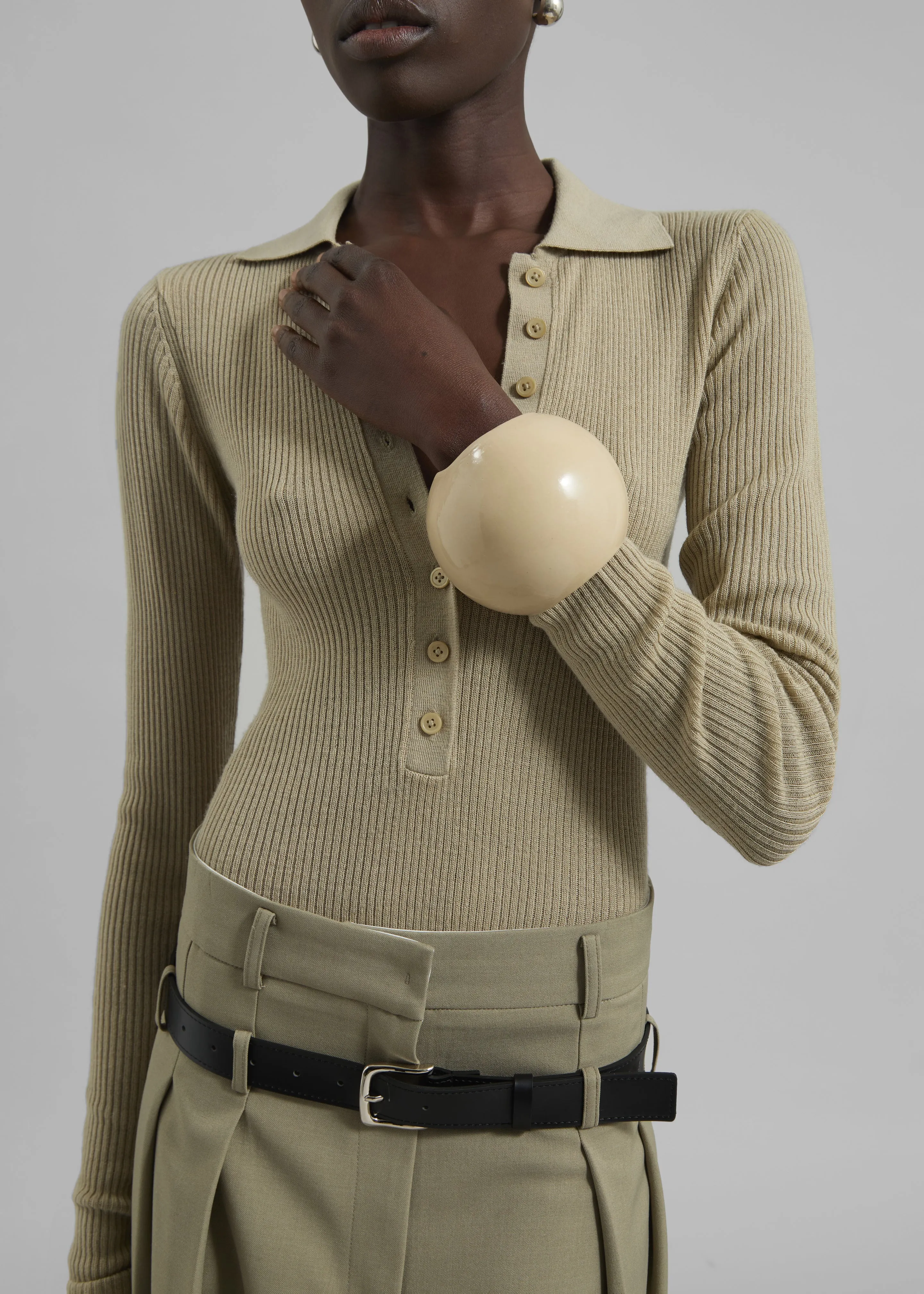 Arc Objects Exclamation Bangle - Khaki sold by Frankie Shop product image thumbnail 3