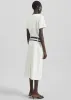 Kaniva Double Belt Loop Midi Dress - Ivory sold by Frankie Shop