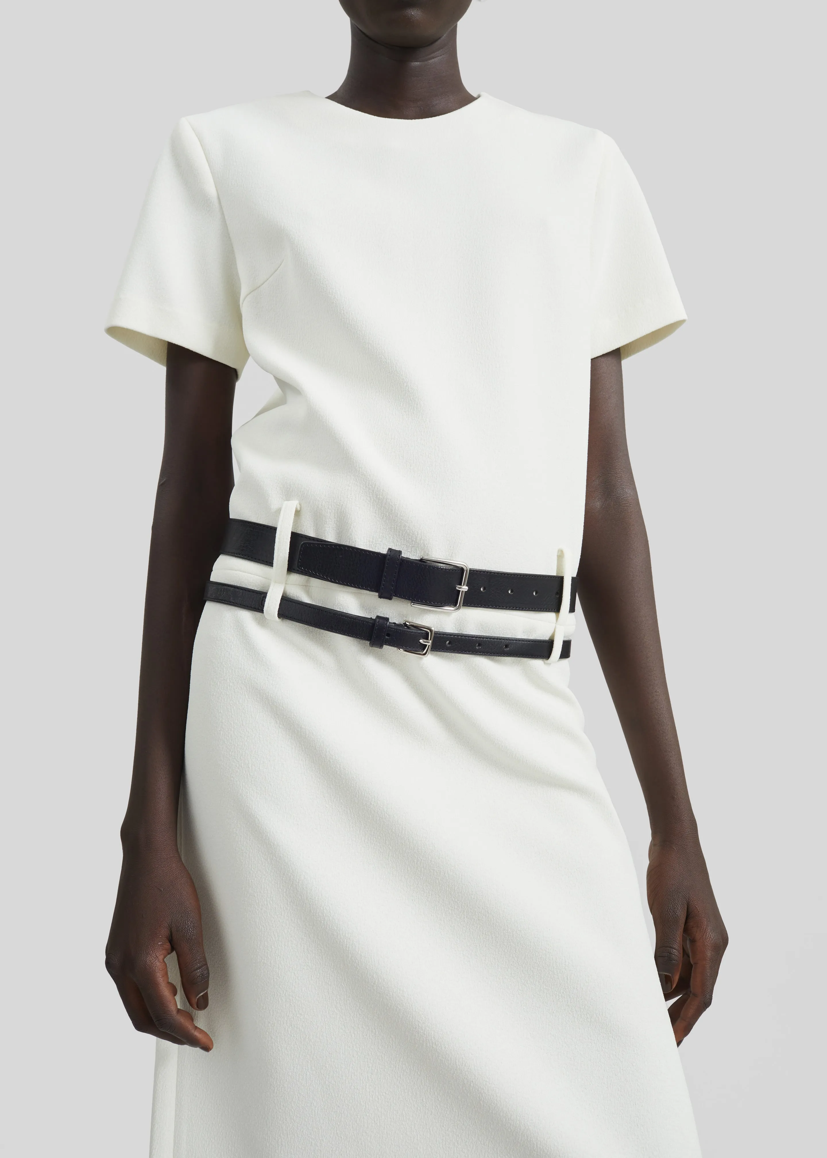 Kaniva Double Belt Loop Midi Dress - Ivory sold by Frankie Shop product image thumbnail 3