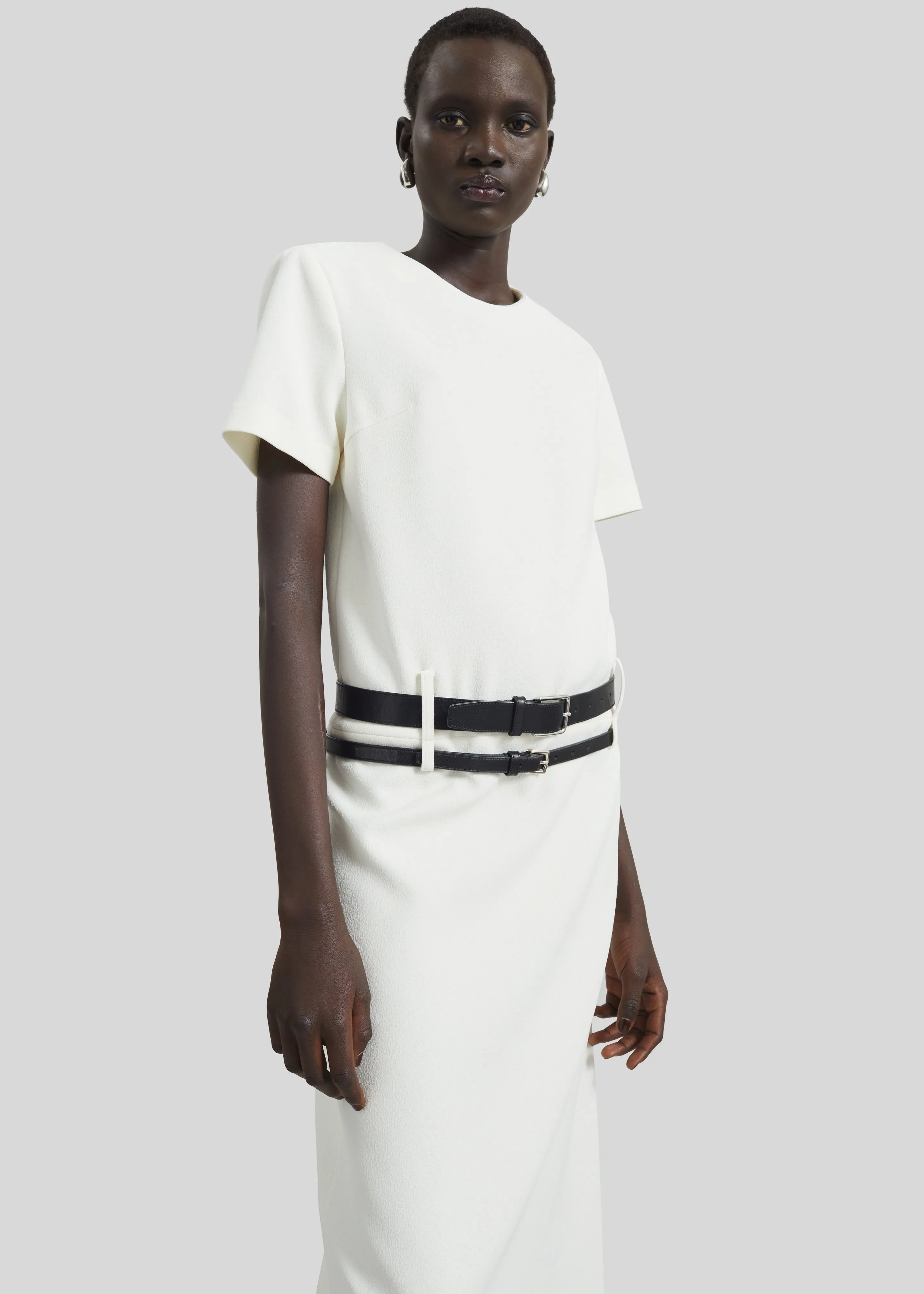 Kaniva Double Belt Loop Midi Dress - Ivory sold by Frankie Shop product image thumbnail 2