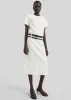 Kaniva Double Belt Loop Midi Dress - Ivory sold by Frankie Shop