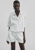 Manisa Cropped Drawstring Shirt - White/Black Stripe sold by Frankie Shop