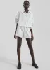 Manisa Cropped Drawstring Shirt - White/Black Stripe sold by Frankie Shop