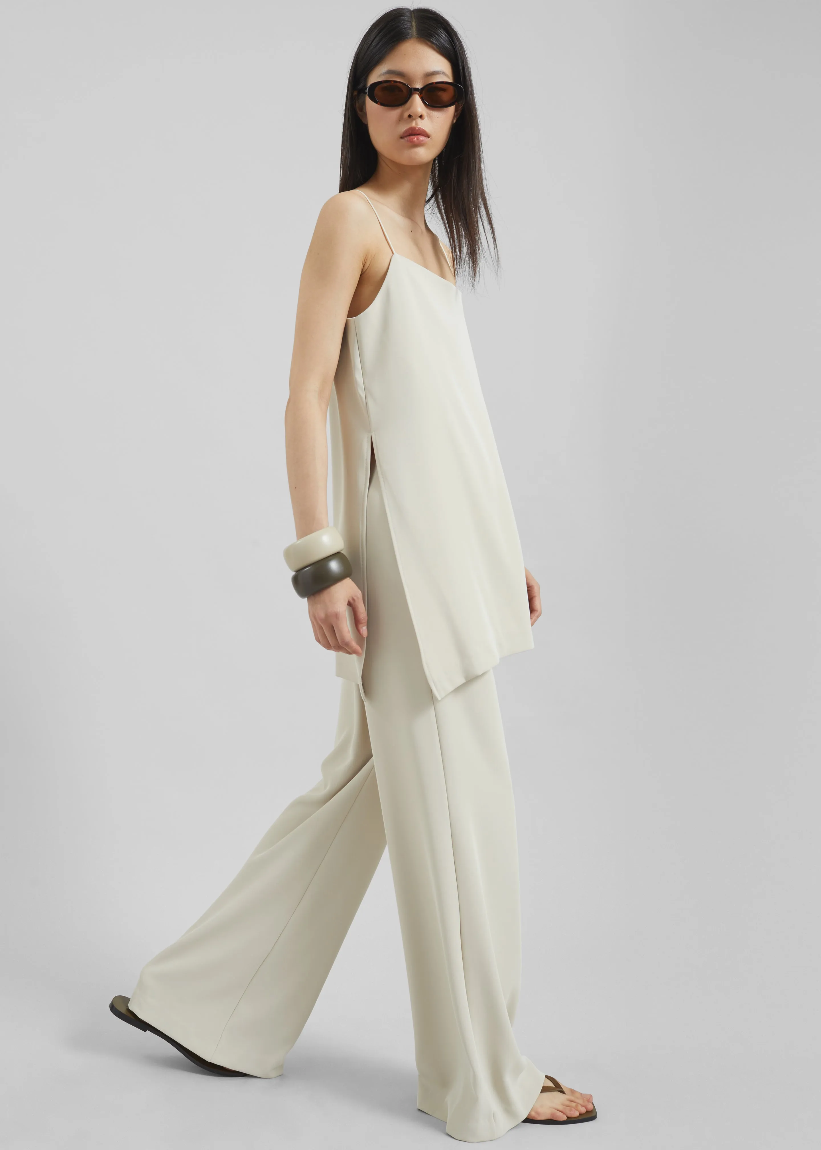 Celano Fluid Wide Pants - Light Beige sold by Frankie Shop