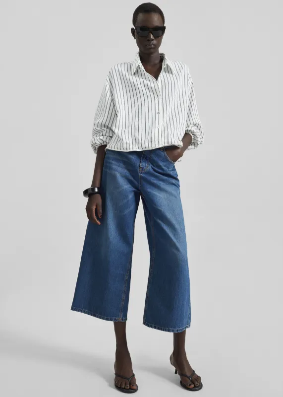 Besdon Denim Culottes - Medium Wash sold by Frankie Shop