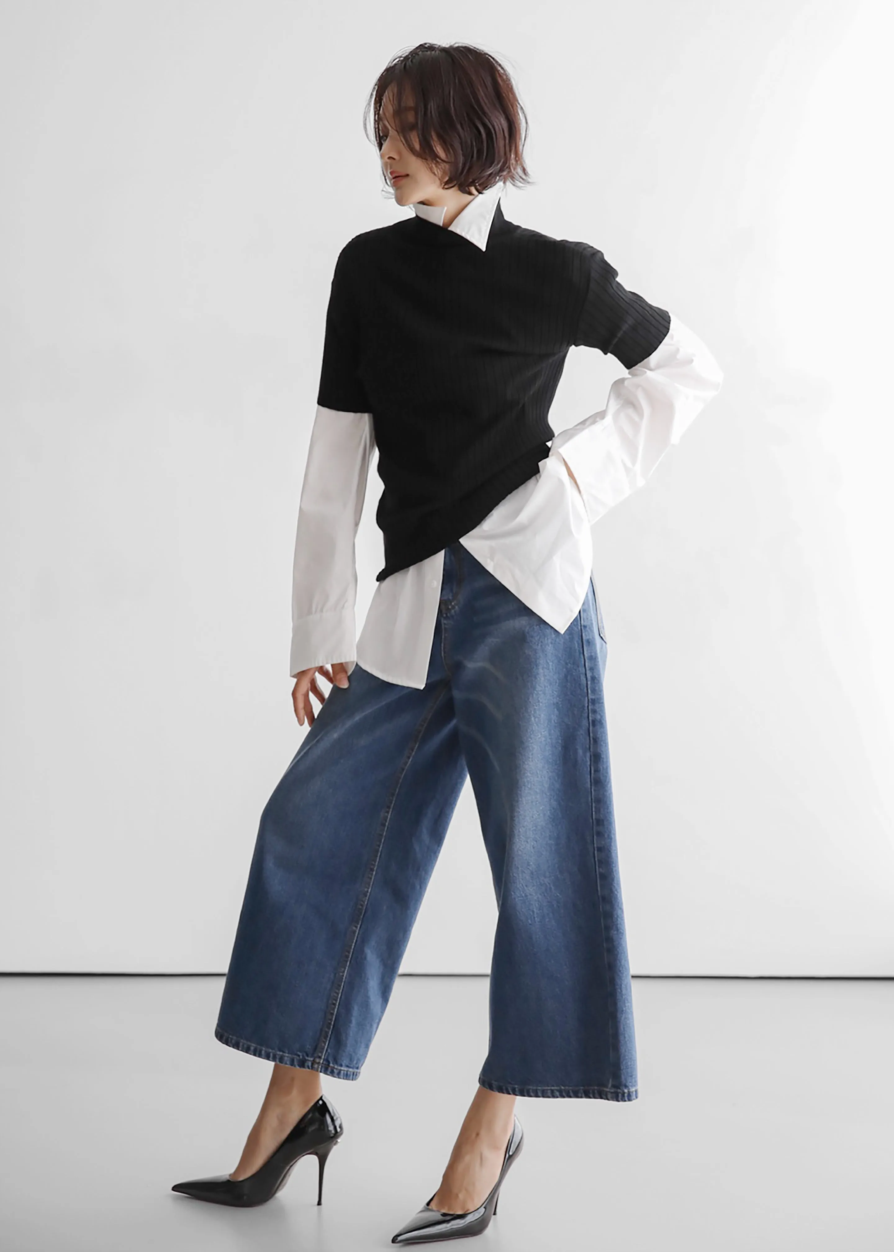 Besdon Denim Culottes - Medium Wash sold by Frankie Shop product image thumbnail 4