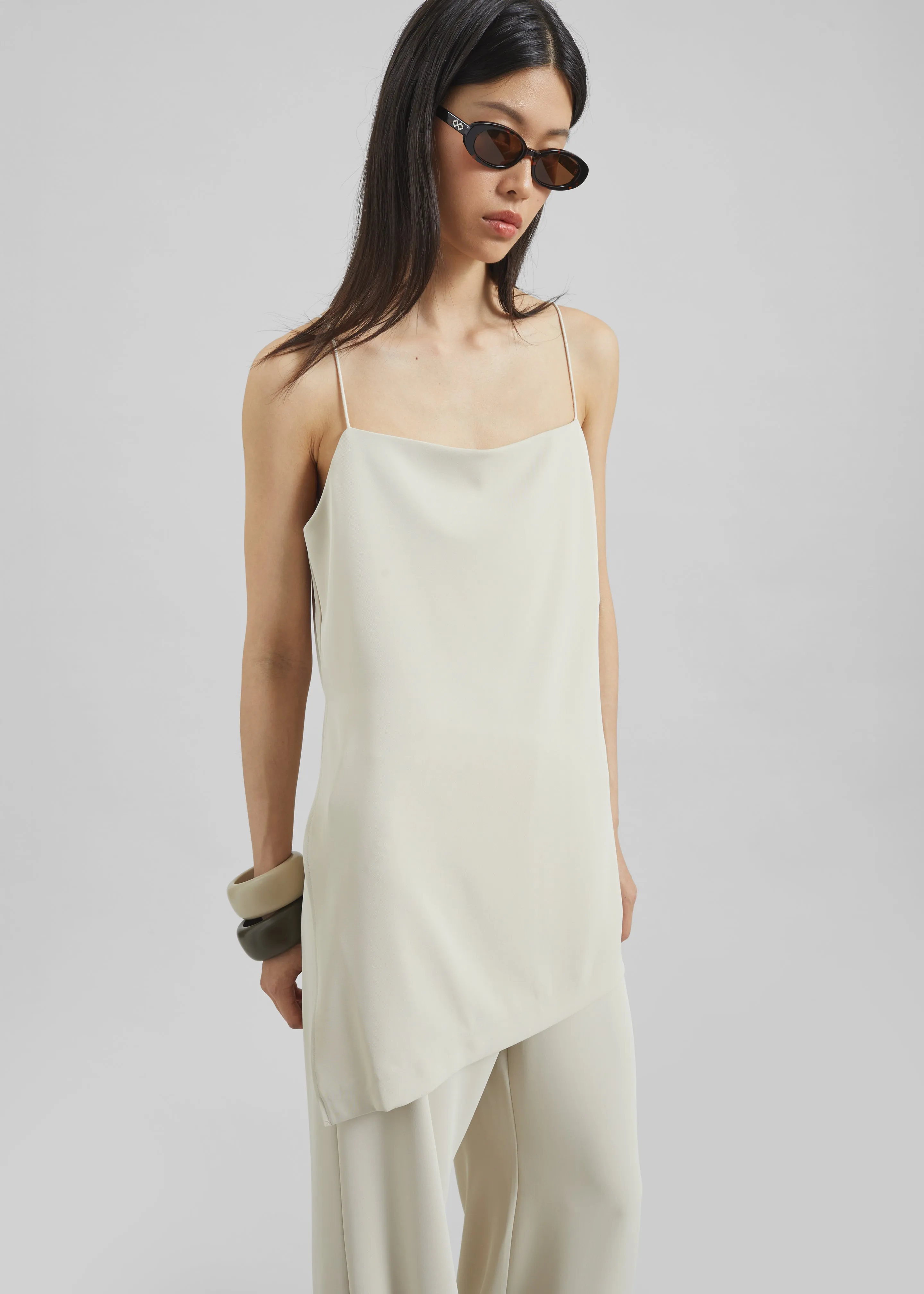 Celano Slit Asymmetric Top - Light Beige sold by Frankie Shop product image thumbnail 4