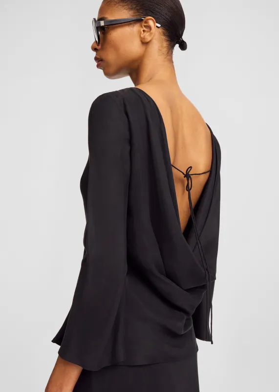 By Malene Birger Laura Top - Black sold by Frankie Shop