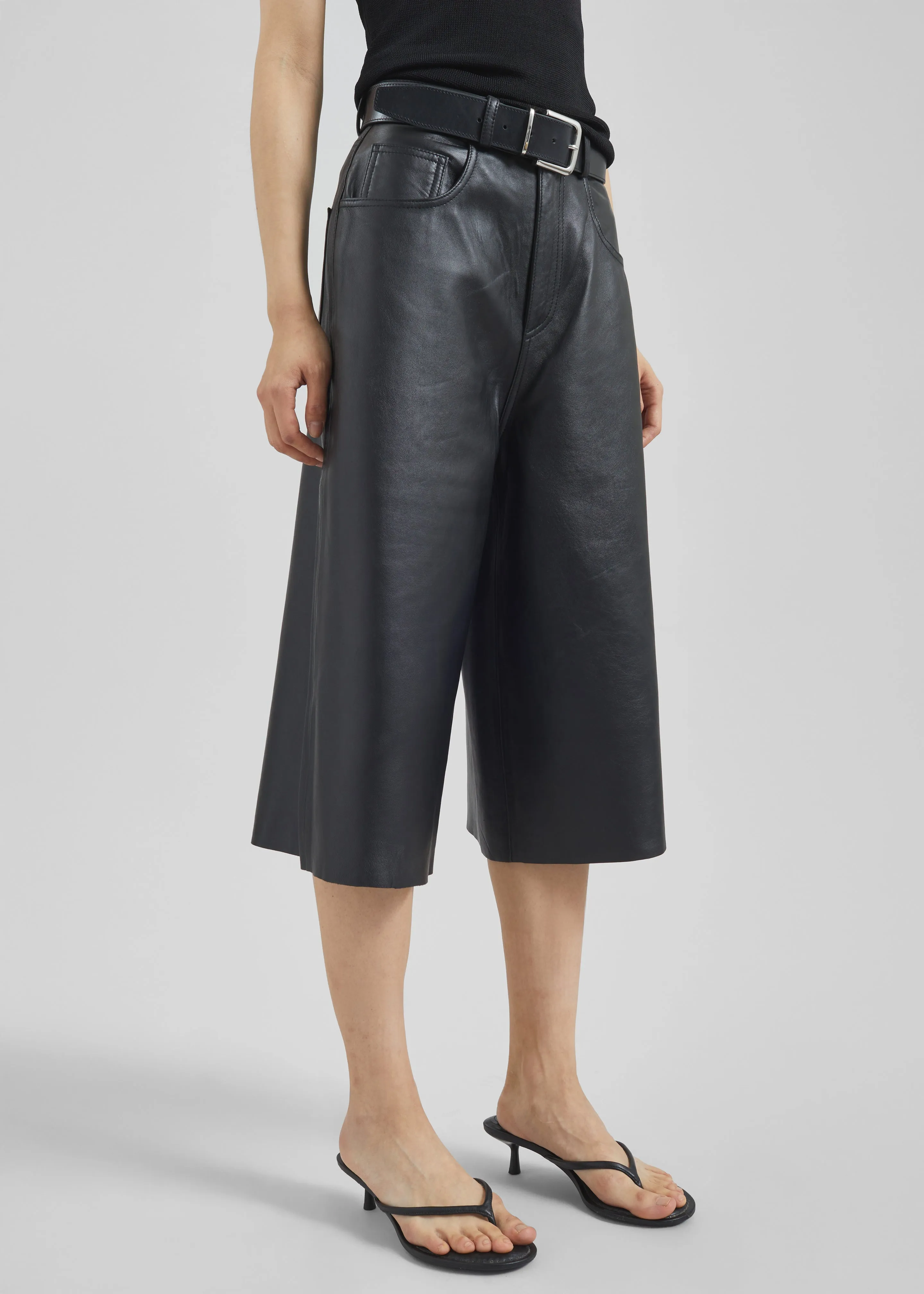 Haikure Belle Leather Shorts - Black sold by Frankie Shop product image thumbnail 3