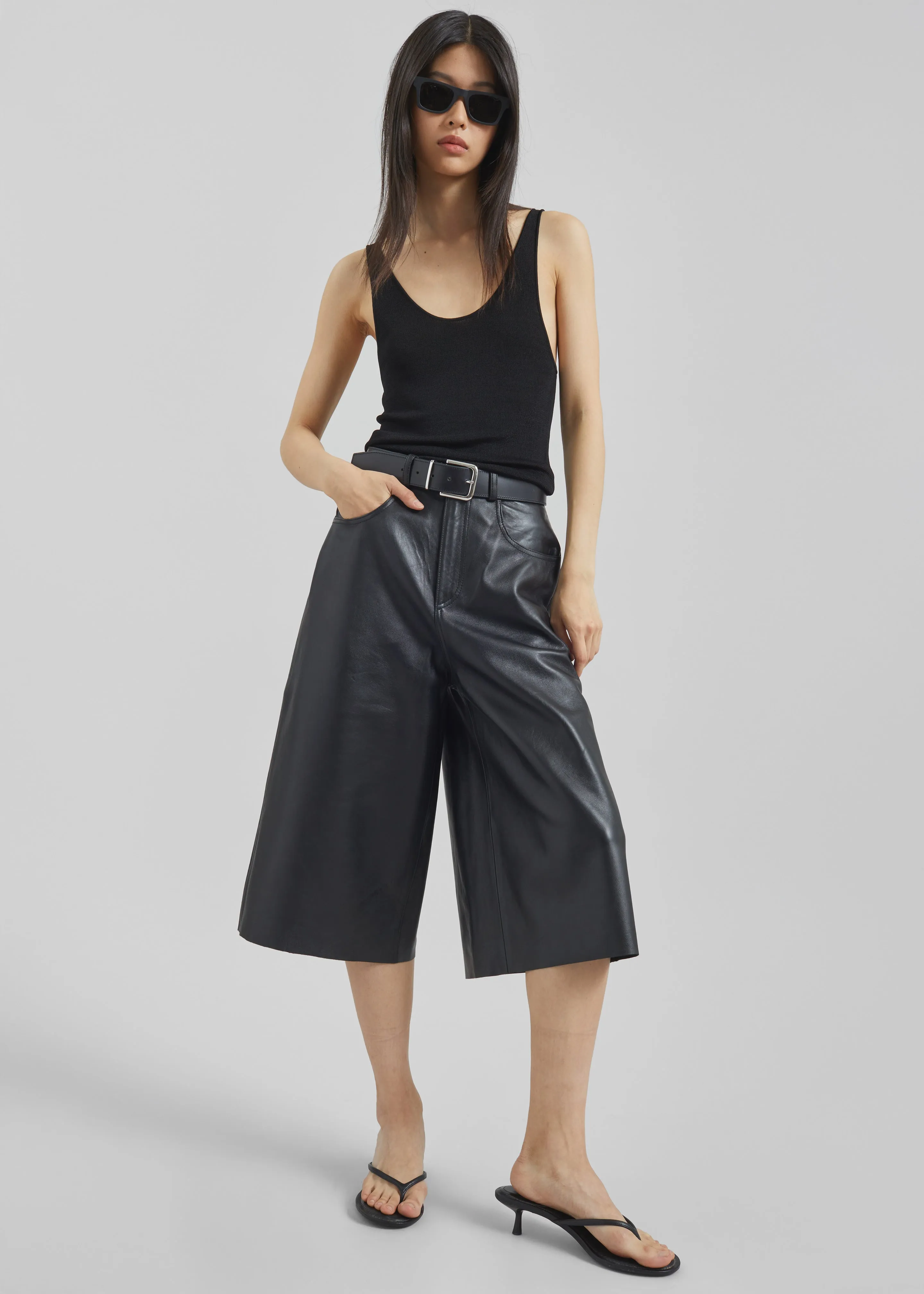 Haikure Belle Leather Shorts - Black sold by Frankie Shop product image thumbnail 4