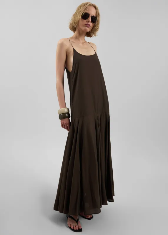 Savenay Drop-Waist Maxi Dress - Brown sold by Frankie Shop