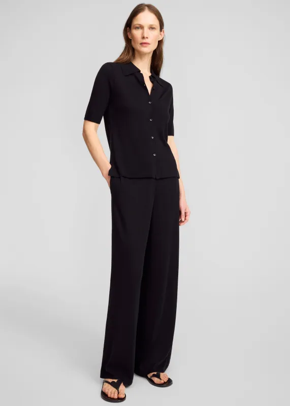 By Malene Birger Dotta Knit Top - Black sold by Frankie Shop