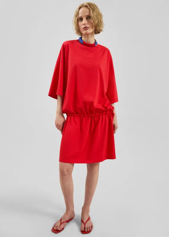 Calitri Drop Waist T-Shirt Dress - Red sold by Frankie Shop