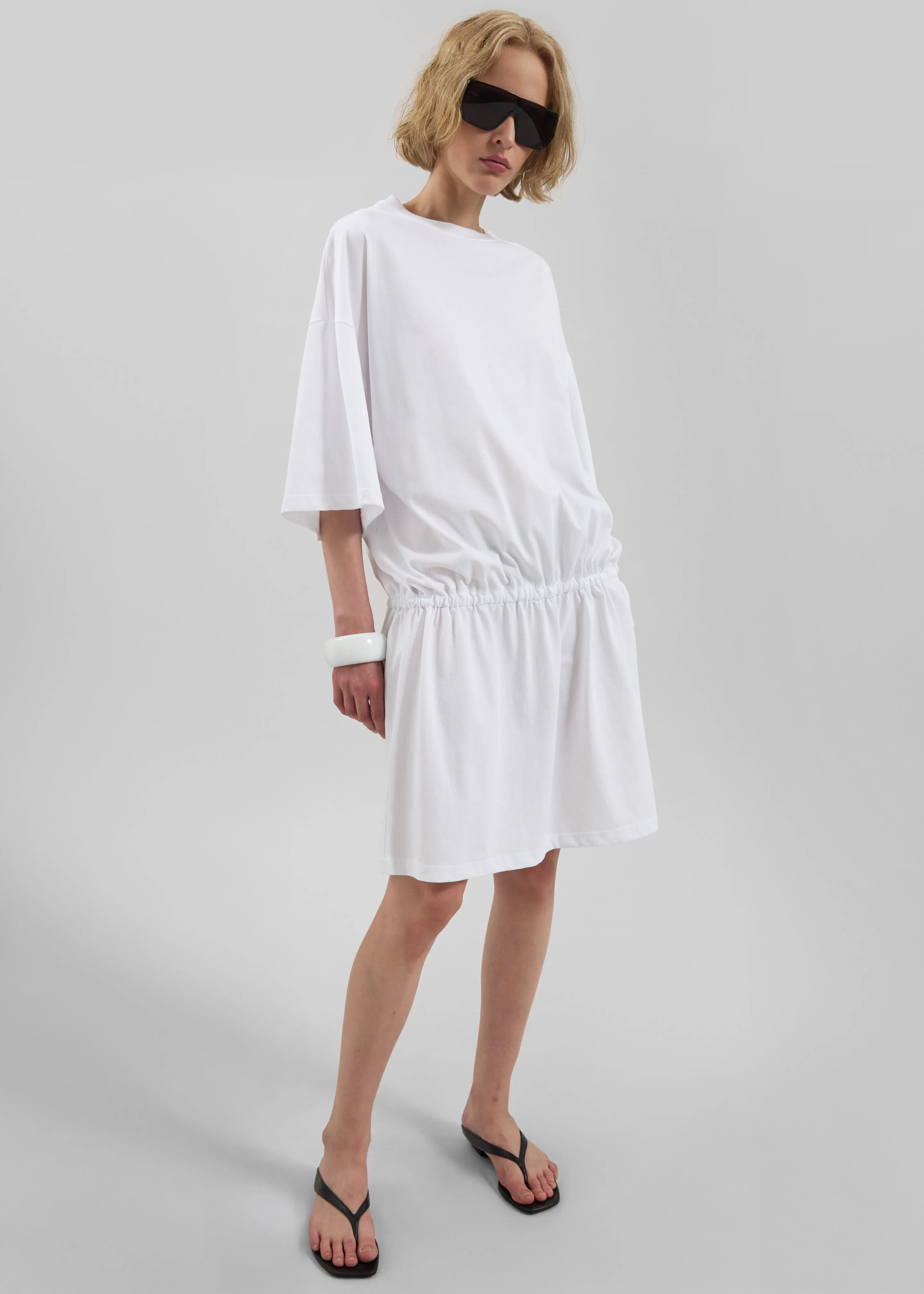 Calitri Drop Waist T-Shirt Dress - White sold by Frankie Shop