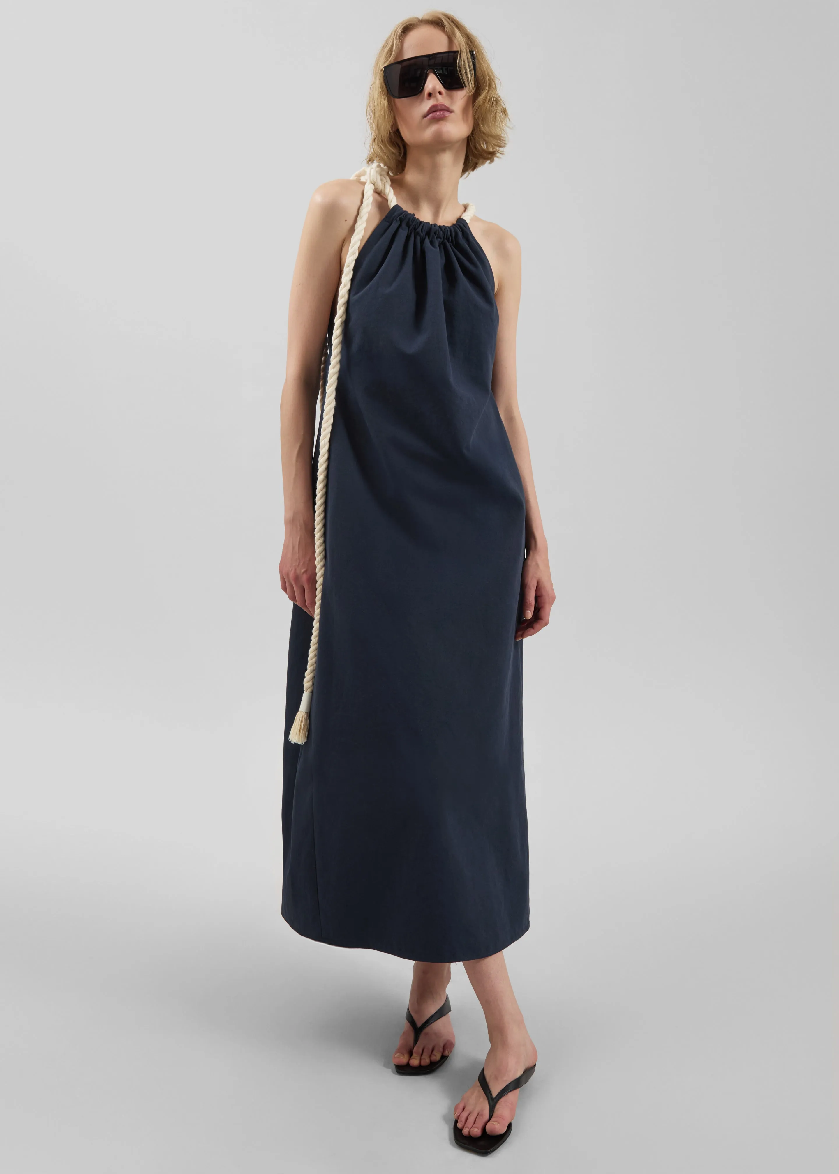Sarnico Rope-Tie Halter Dress - Navy sold by Frankie Shop product image thumbnail 5