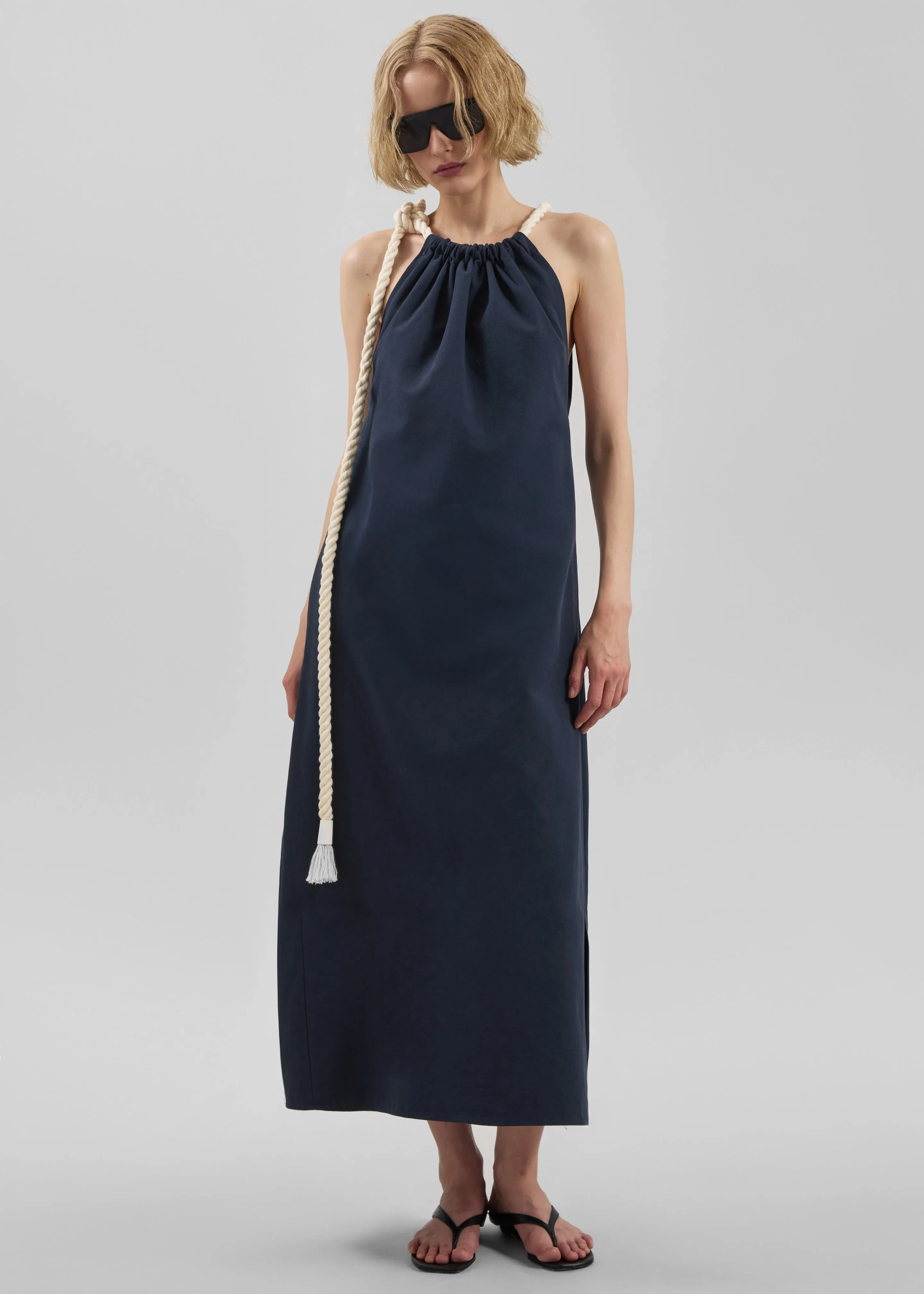 Sarnico Rope-Tie Halter Dress - Navy sold by Frankie Shop product image thumbnail 3