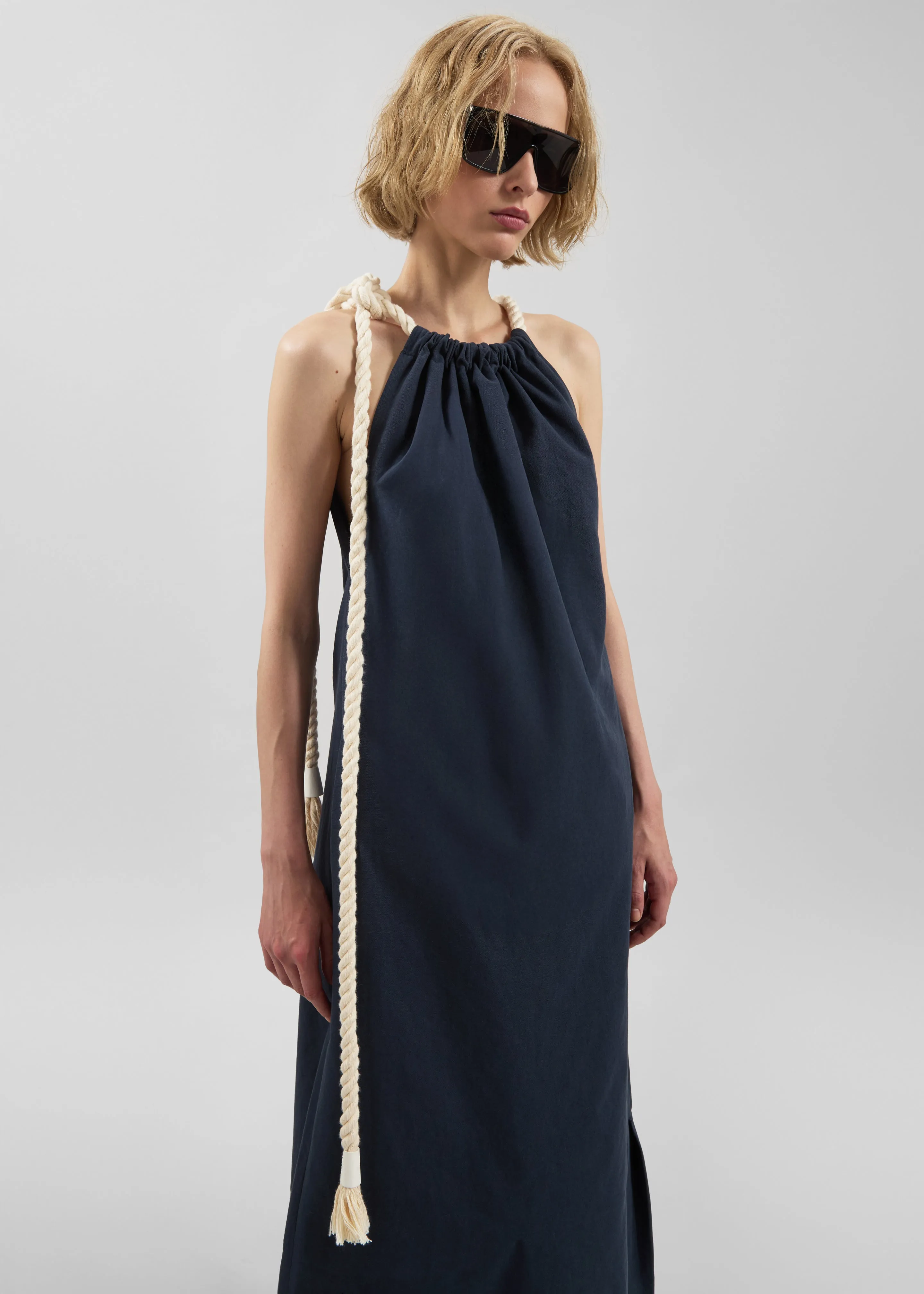 Sarnico Rope-Tie Halter Dress - Navy sold by Frankie Shop product image thumbnail 2