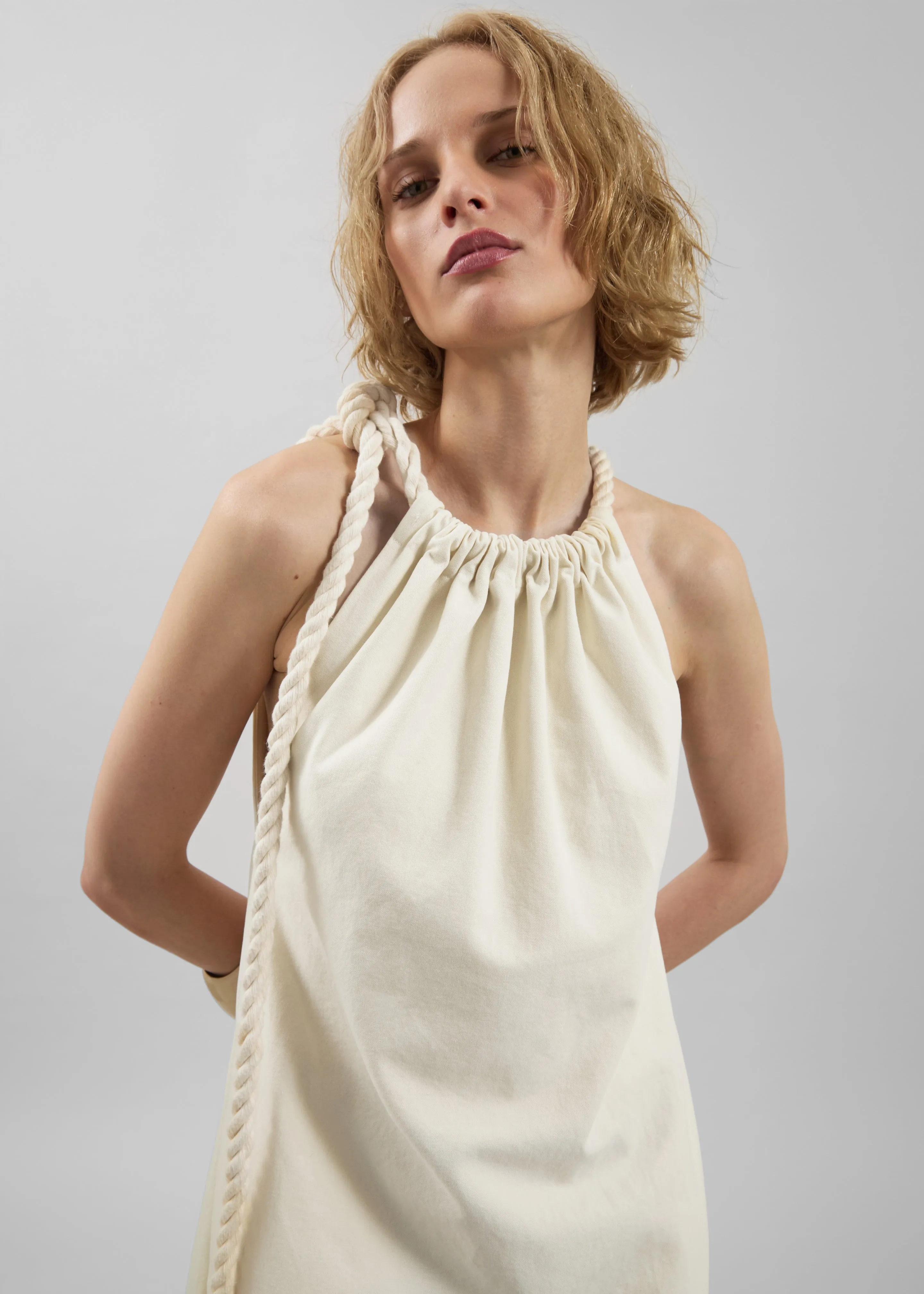 Sarnico Rope-Tie Halter Dress - Cream sold by Frankie Shop product image thumbnail 5