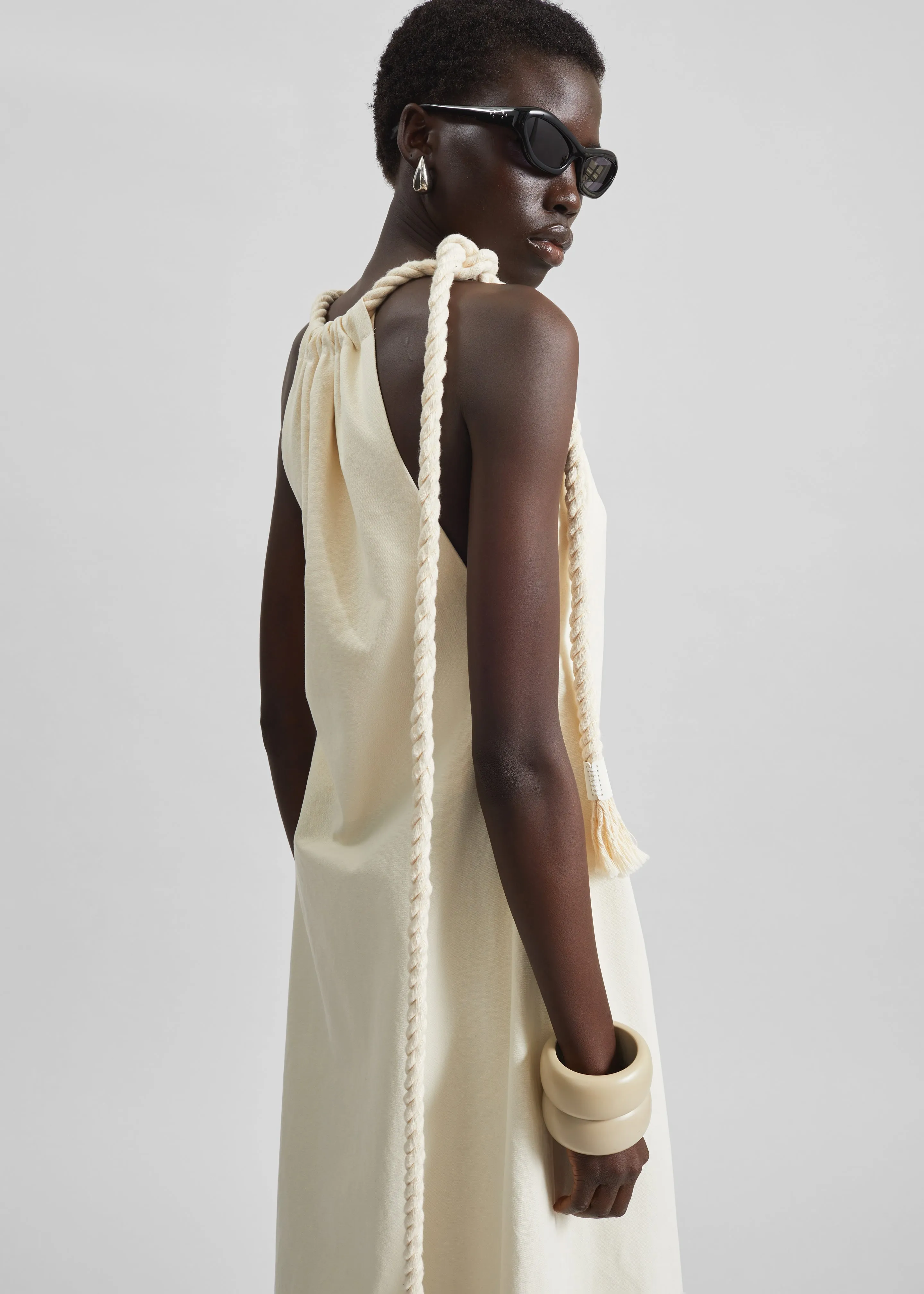 Sarnico Rope-Tie Halter Dress - Cream sold by Frankie Shop product image thumbnail 3