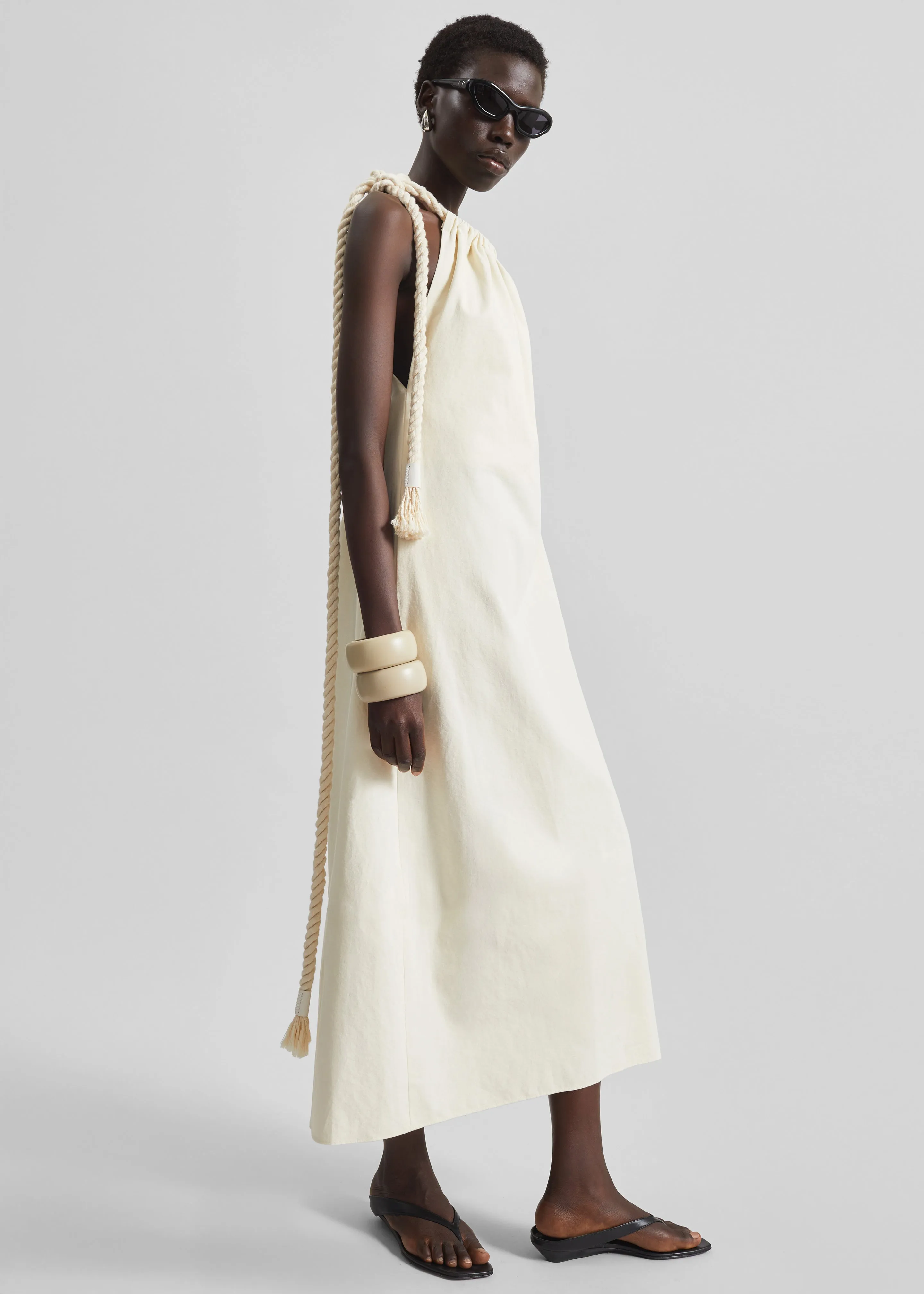 Sarnico Rope-Tie Halter Dress - Cream sold by Frankie Shop product image thumbnail 4