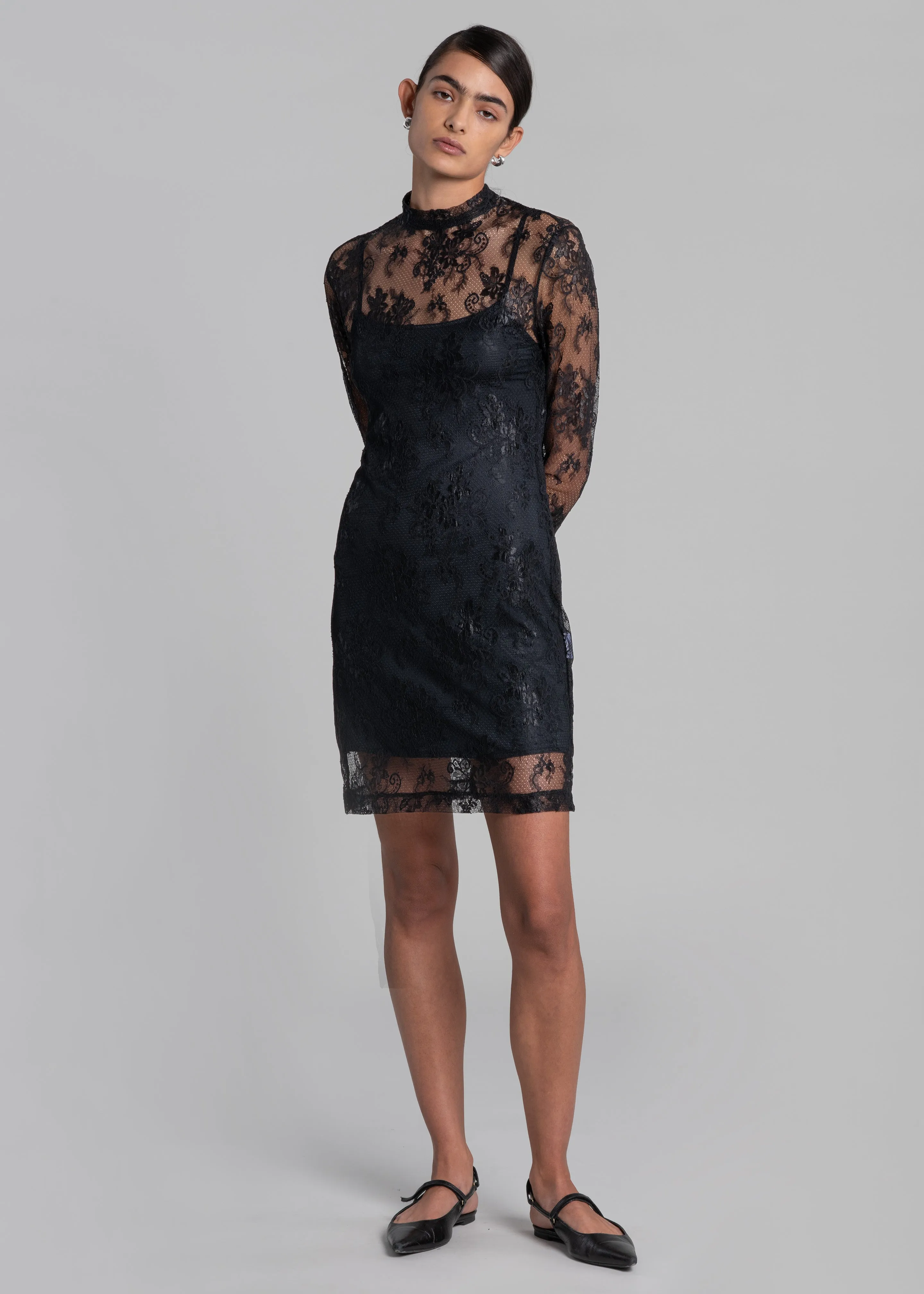 Envelope 1976 Lace Dress - Black sold by Frankie Shop product image thumbnail 3