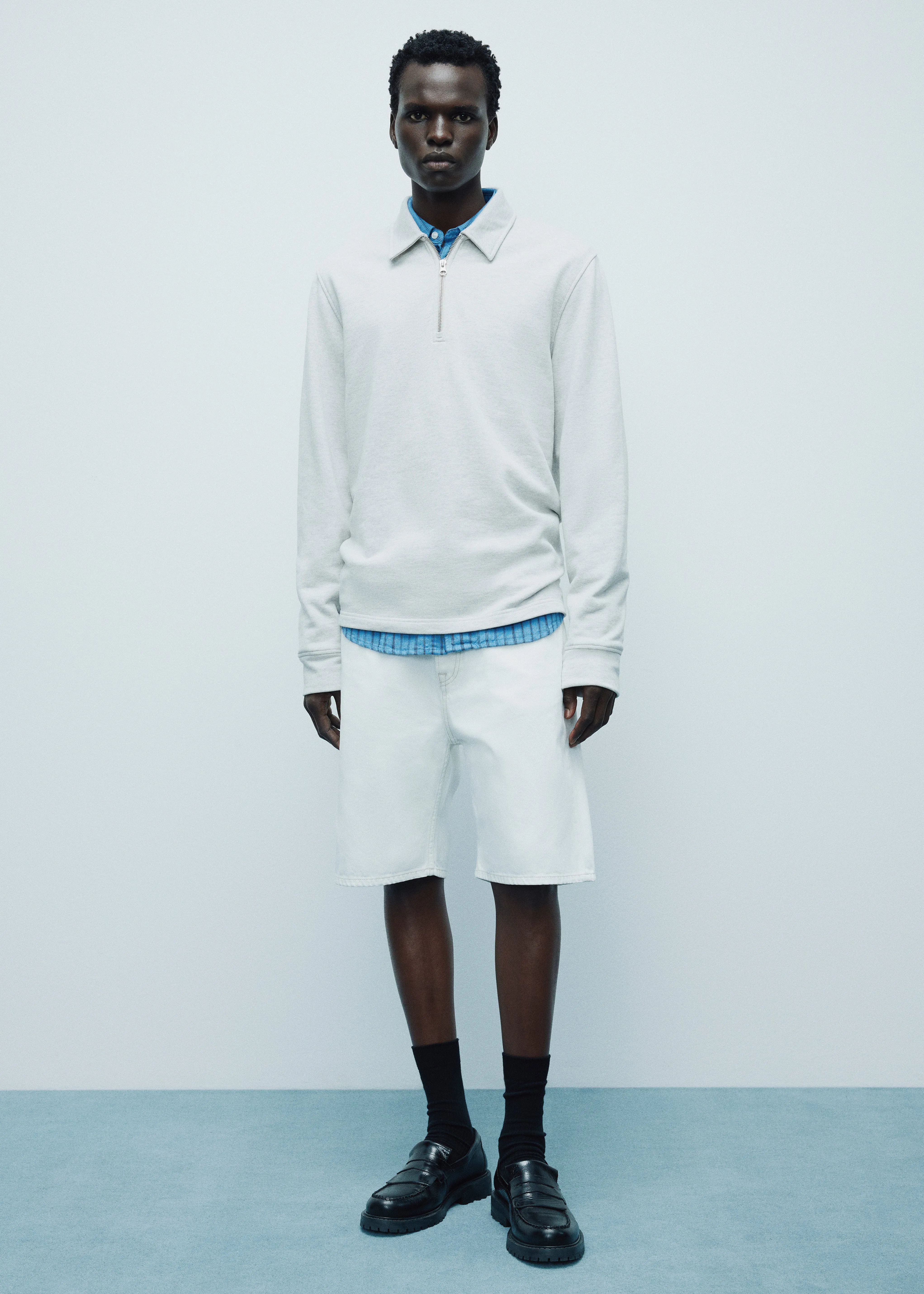 Samsøe Samsøe Salouis Hz Polo LS - Moonstruck Melange sold by Frankie Shop