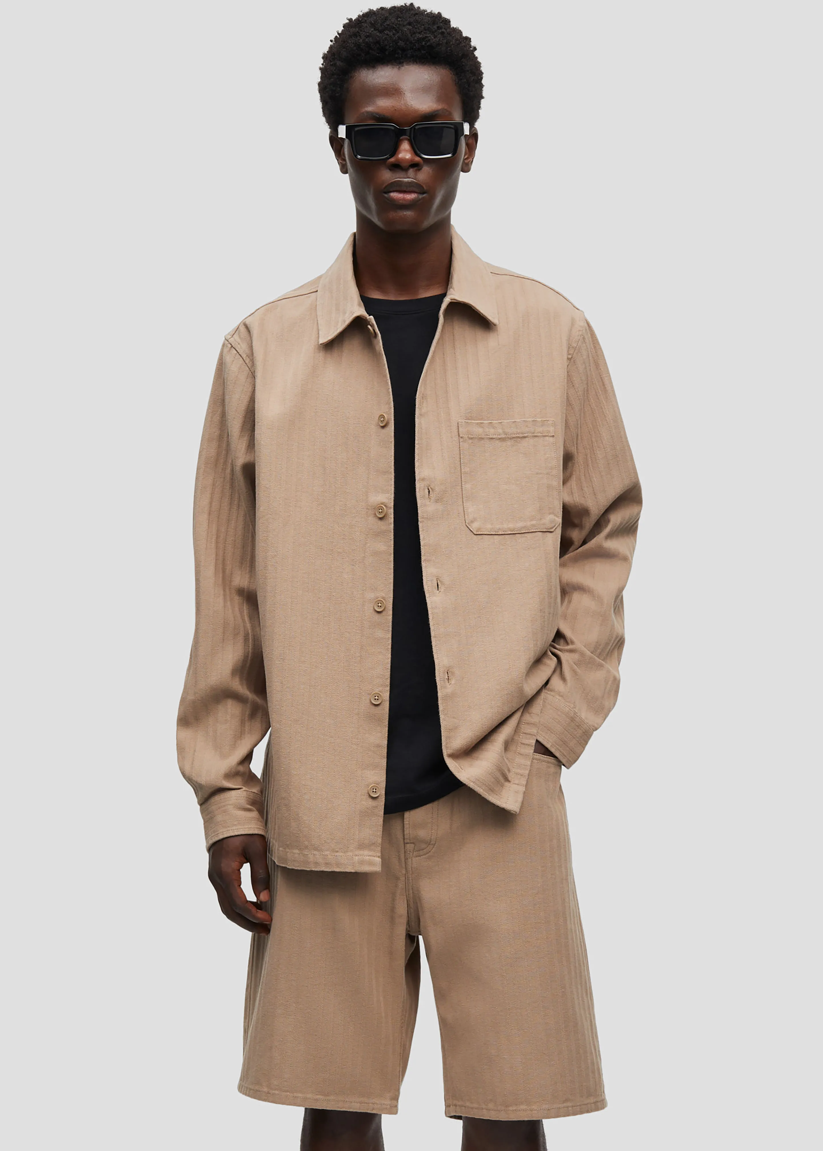 Samsøe Samsøe Sadamon JS Overshirt - Greige sold by Frankie Shop