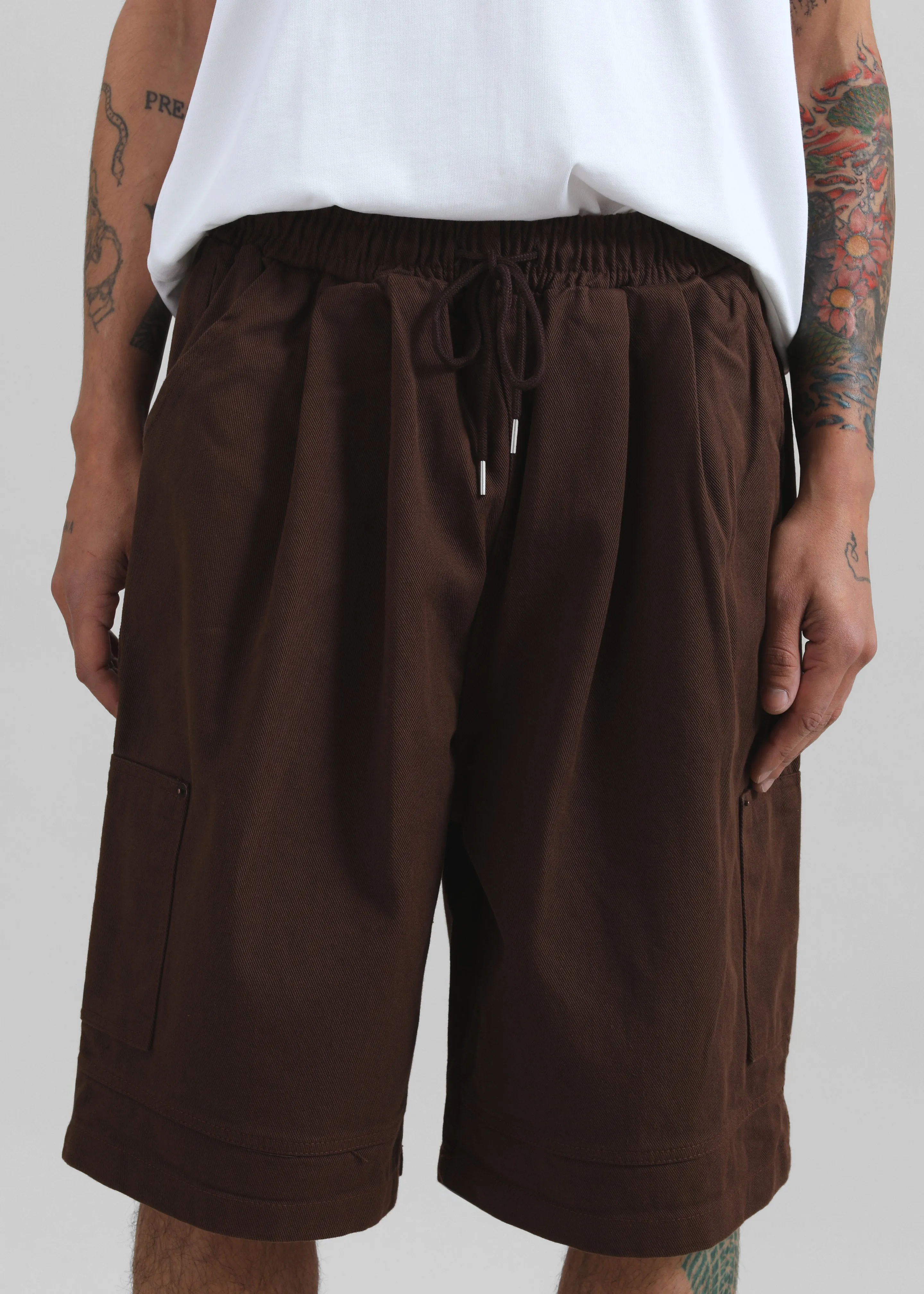 Esher Denim Bermuda Shorts - Beige/Brown Stripe sold by Frankie Shop product image thumbnail 3