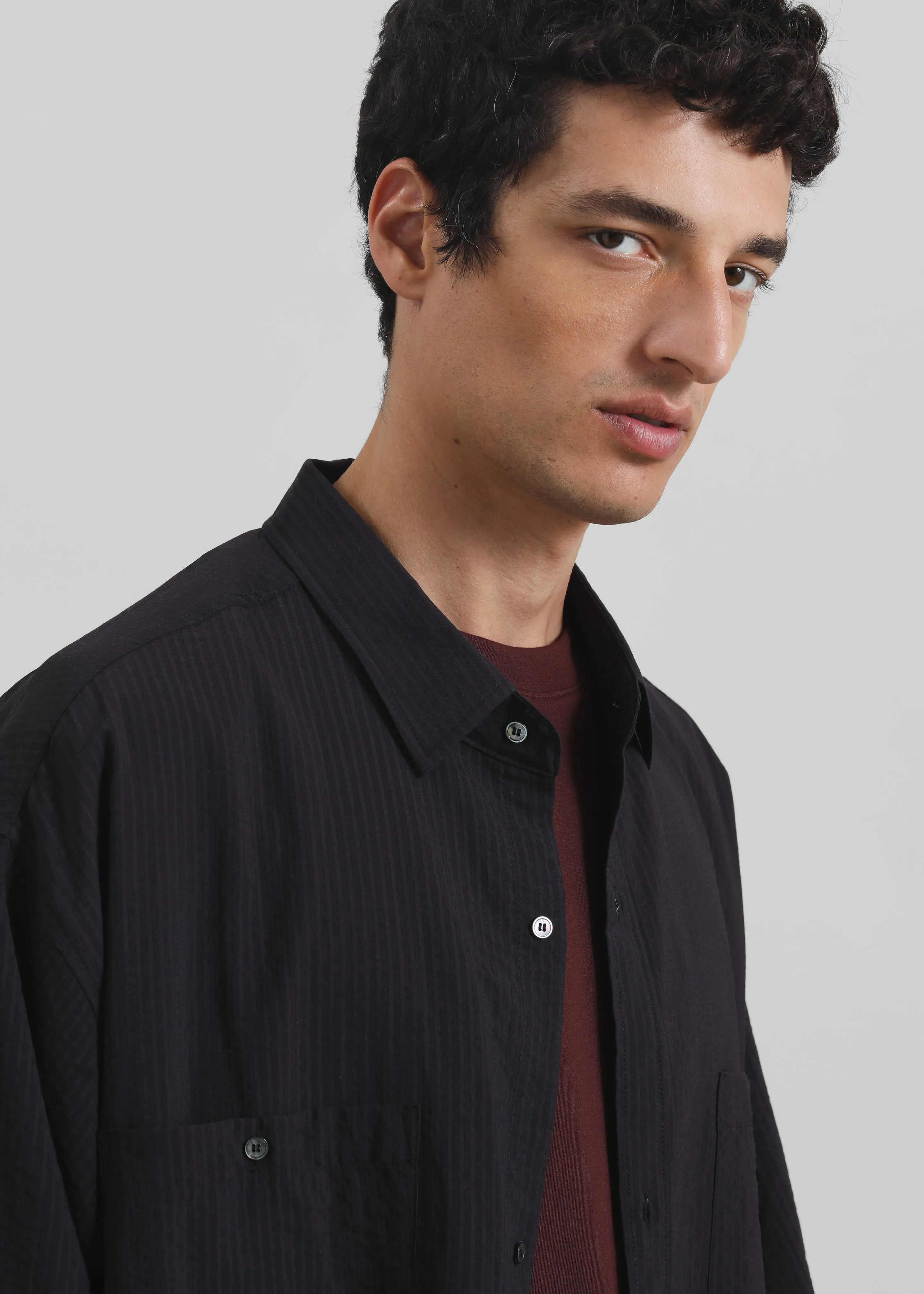 Preston Fluid Striped Shirt - Black sold by Frankie Shop product image thumbnail 3