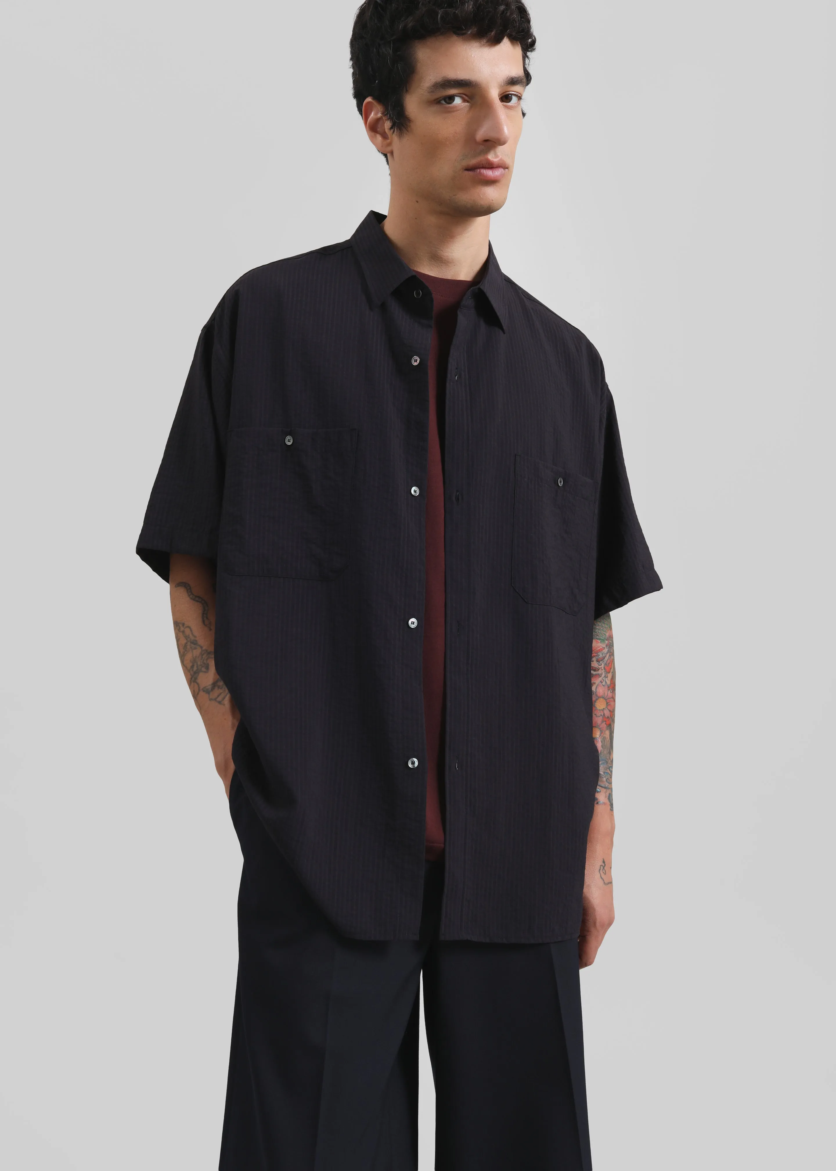 Preston Fluid Striped Shirt - Black sold by Frankie Shop product image thumbnail 2
