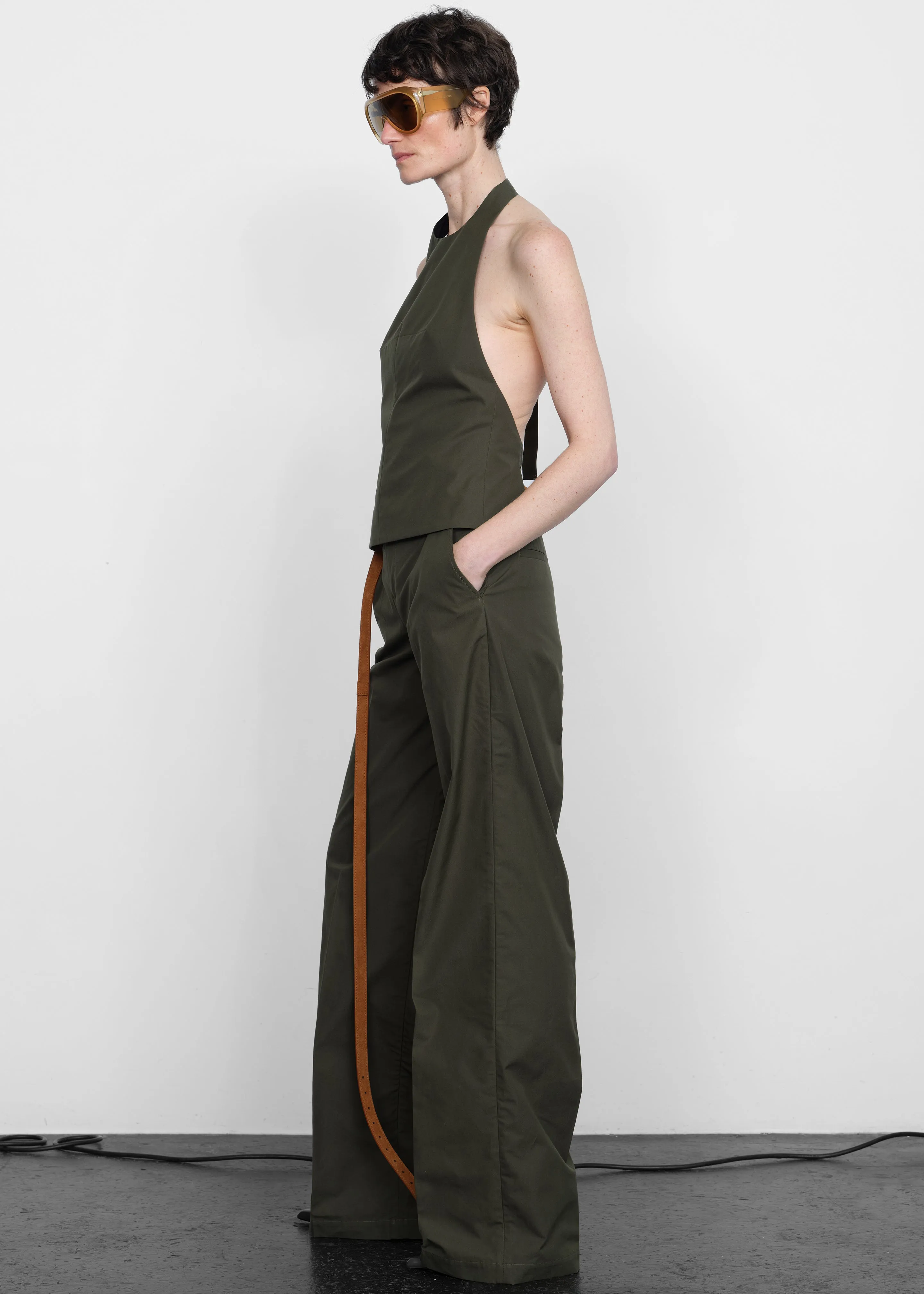 Bettter Emmerson Halterneck Top - Khaki sold by Frankie Shop product image thumbnail 2
