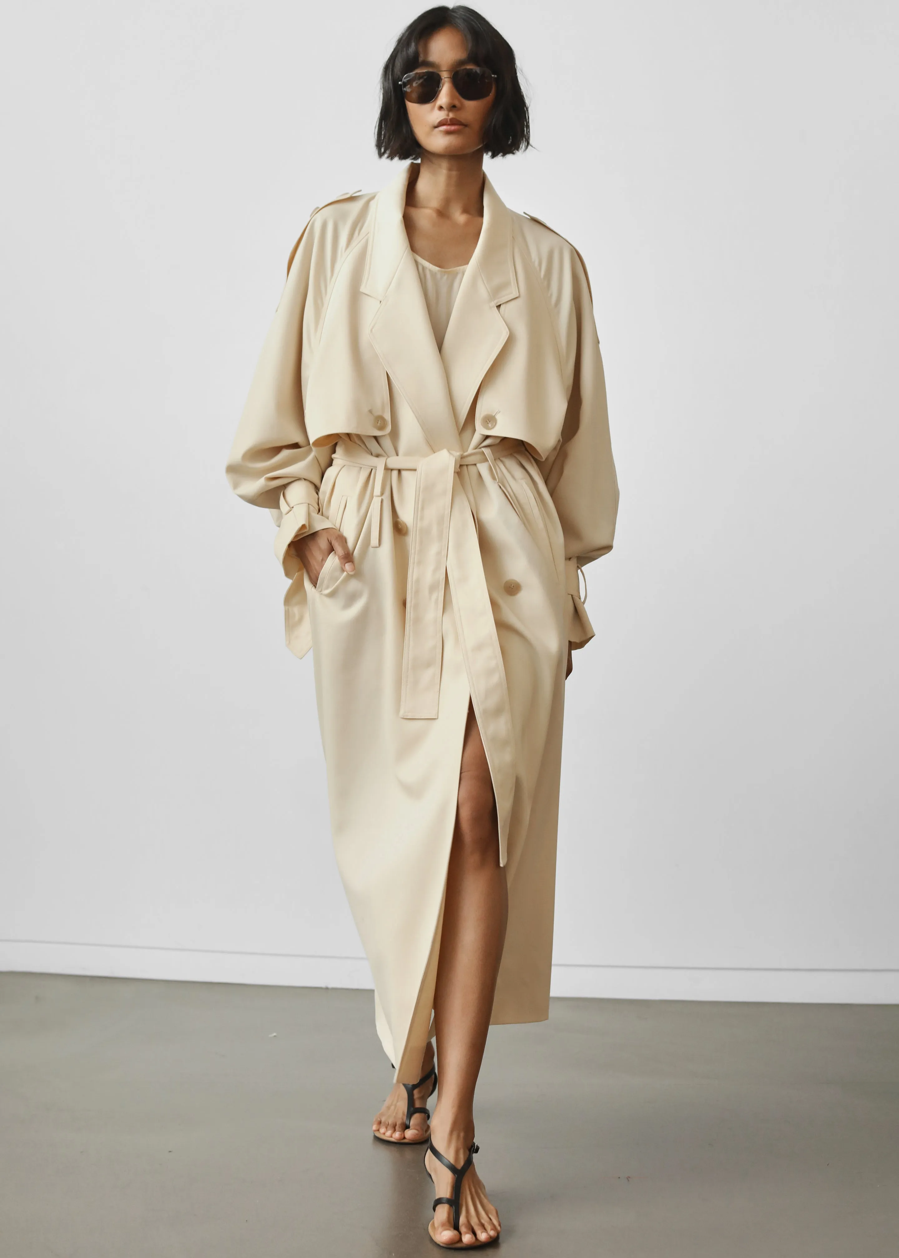 Glendale Double Belt Loop Trench - Pale Yellow sold by Frankie Shop product image thumbnail 5