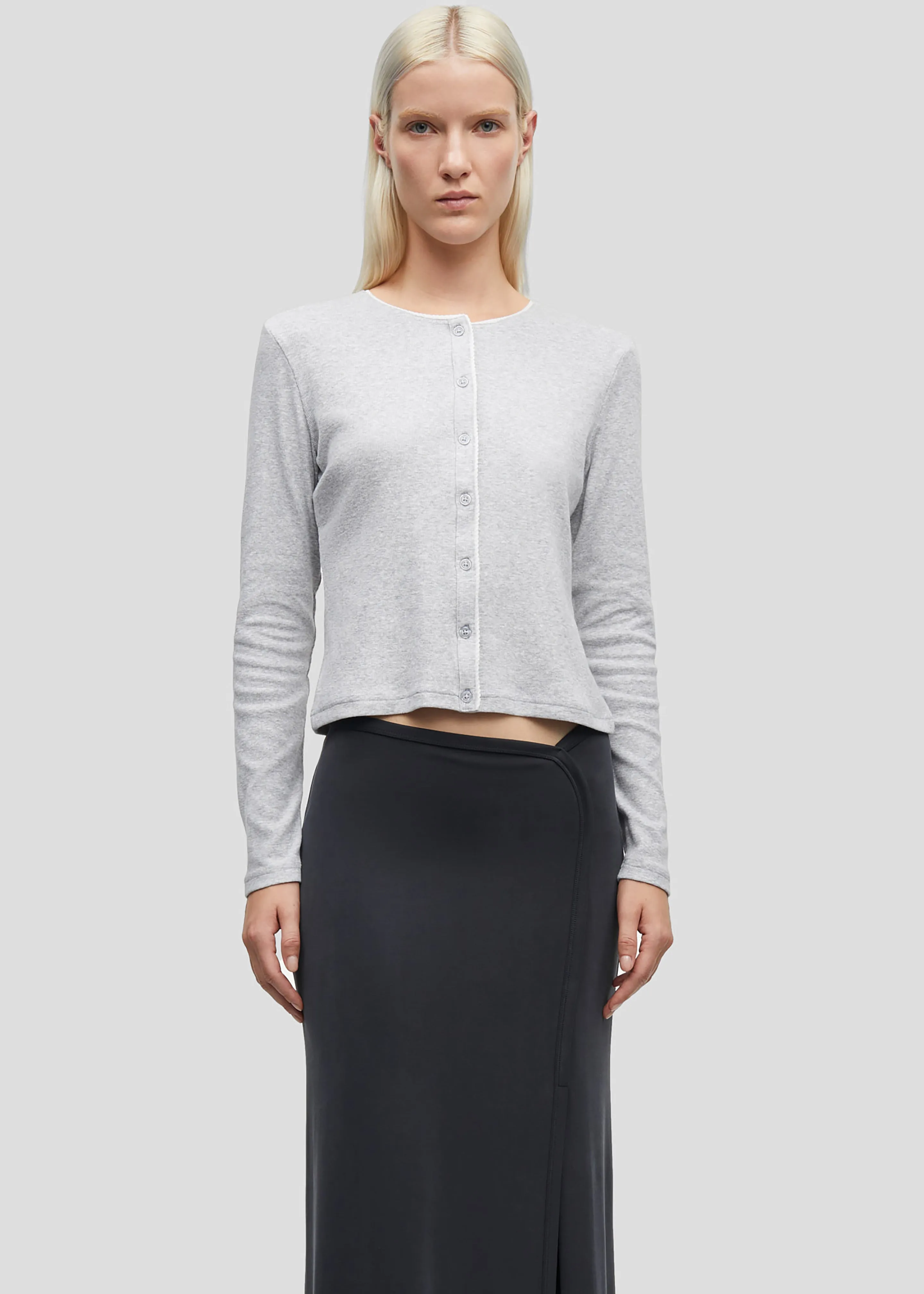 Samsøe Samsøe Sajune LS Cardigan - Light Grey Melange sold by Frankie Shop