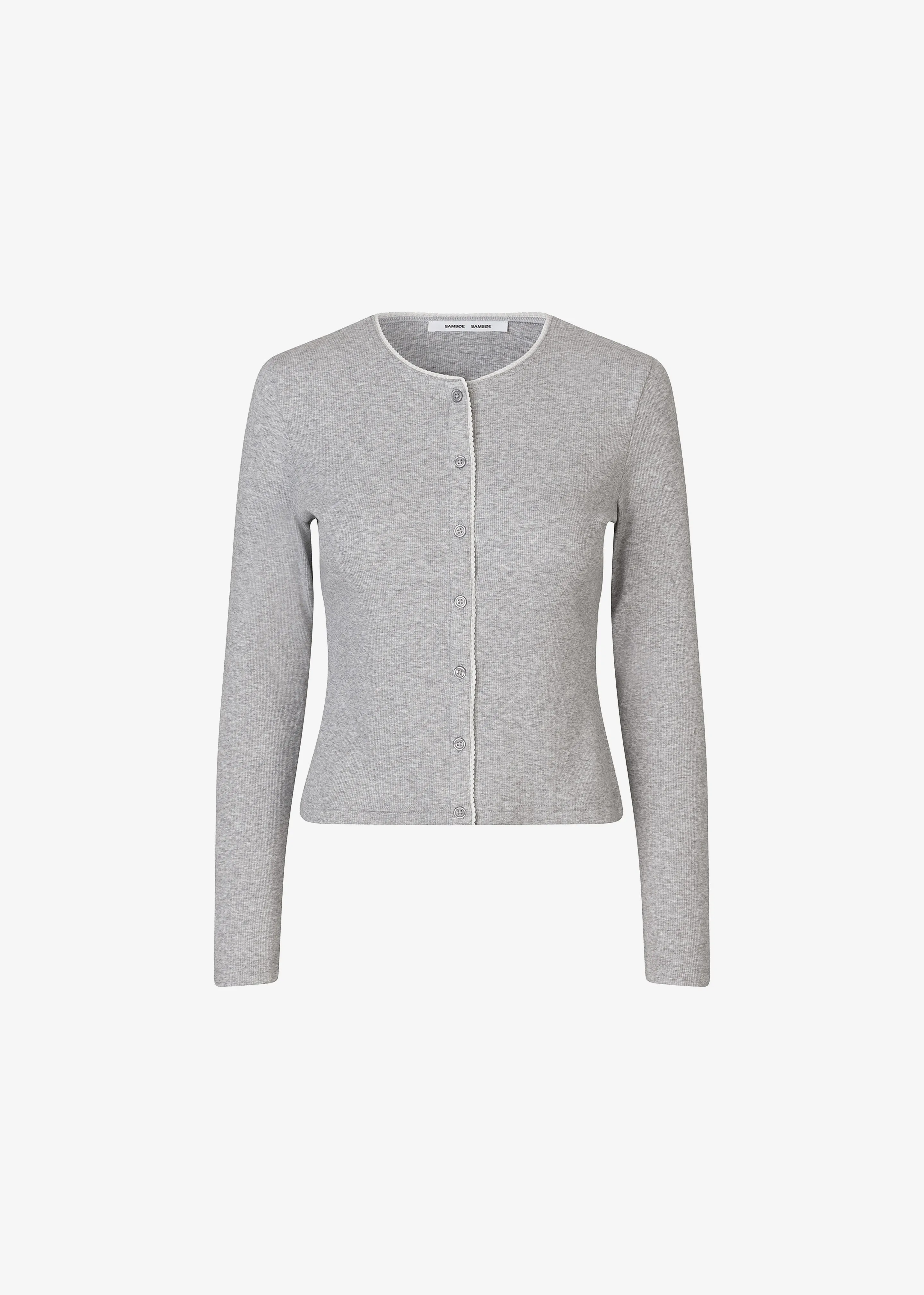 Samsøe Samsøe Sajune LS Cardigan - Light Grey Melange sold by Frankie Shop product image thumbnail 5