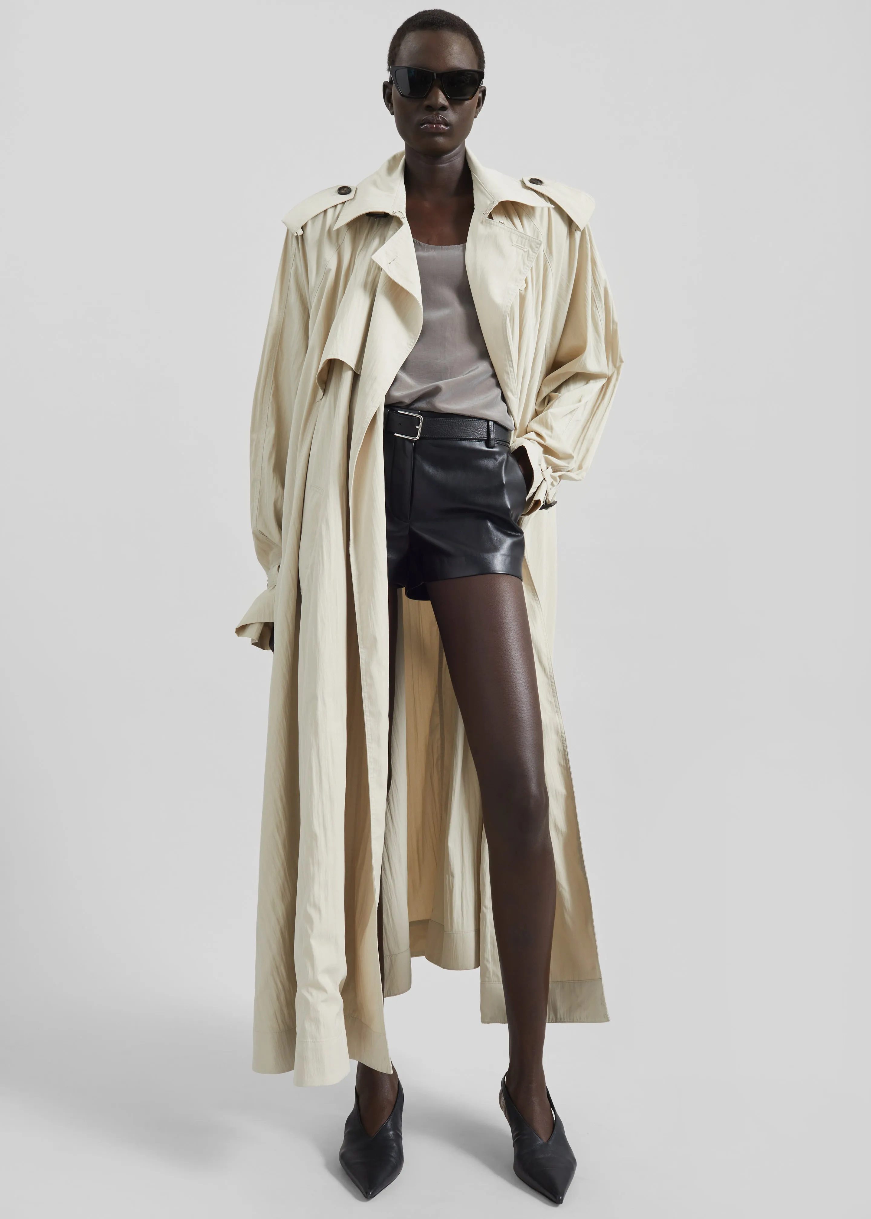 Elsdon Fluid Long Trench - Light Beige sold by Frankie Shop product image thumbnail 2